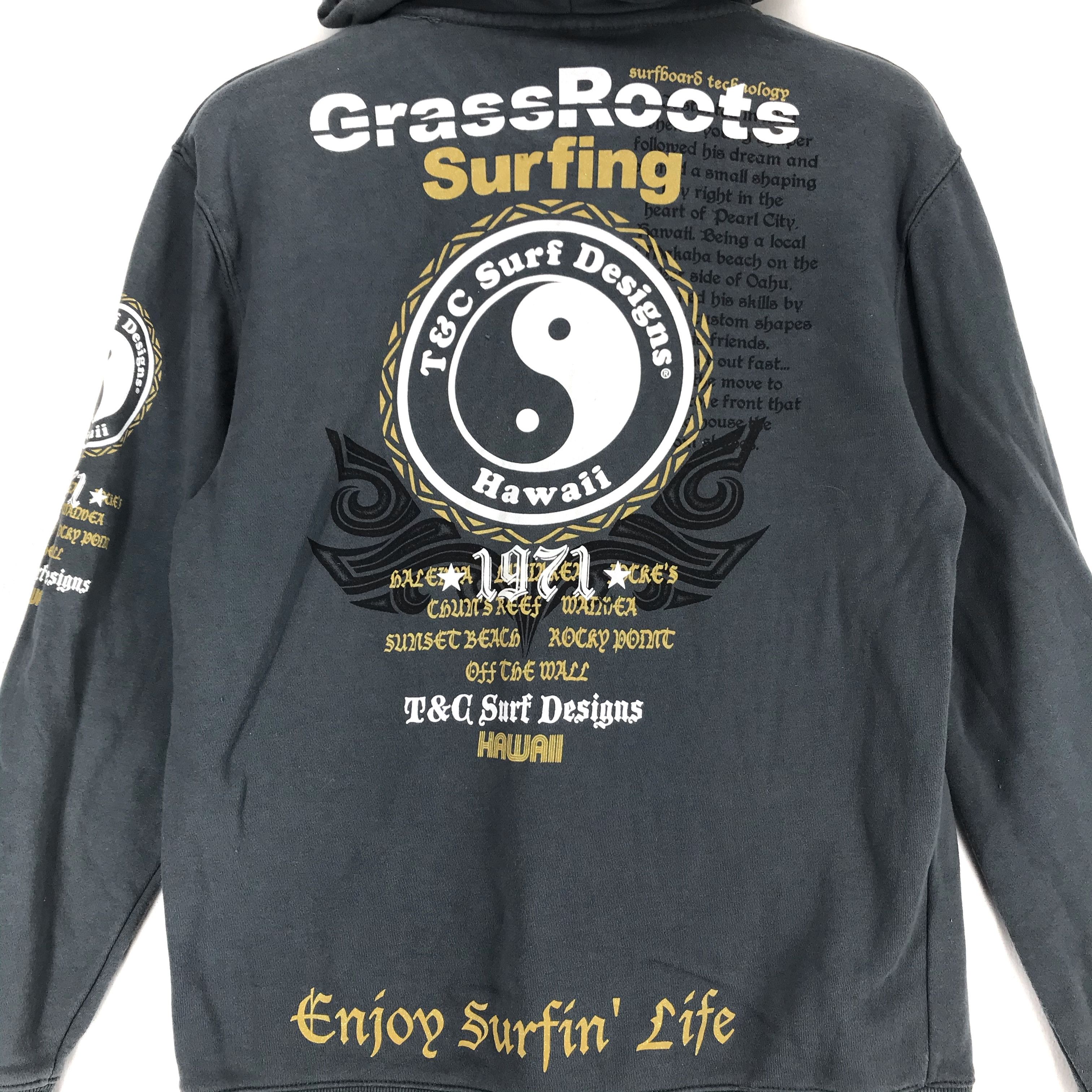 Vintage T&C Surf Design Hawaii Tai Chi Big Logo Hoodies #2605-103 Size US M / EU 48-50 / 2 - 2 Thumbnail