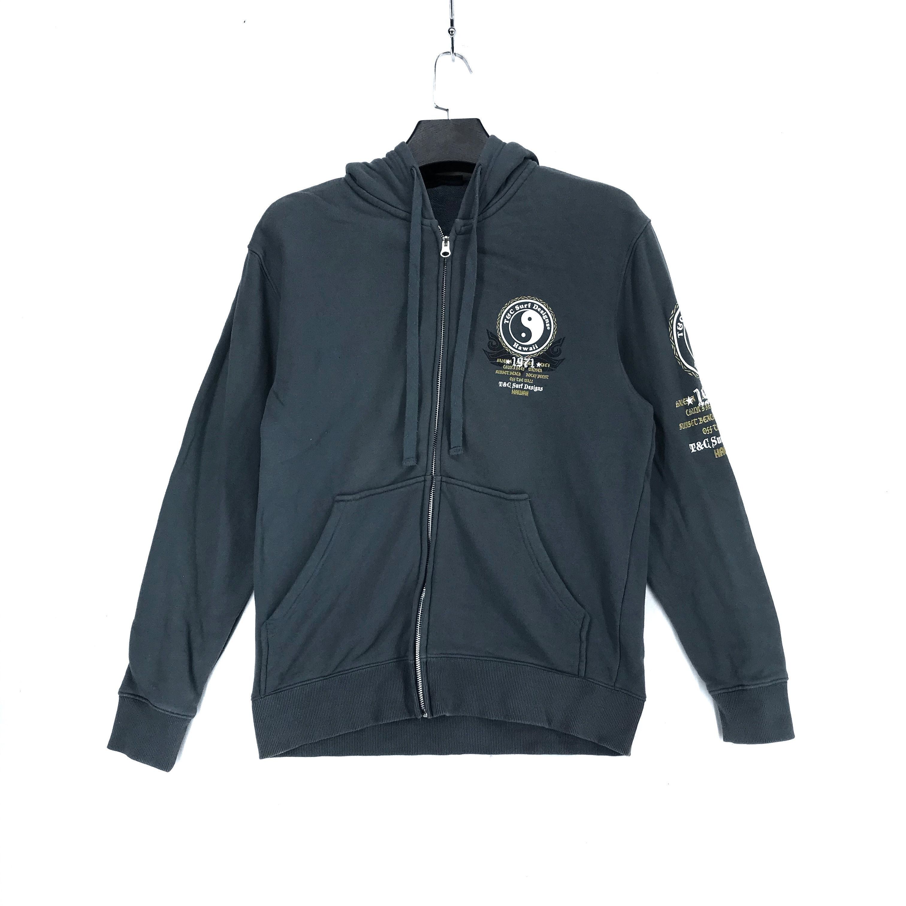 Vintage T&C Surf Design Hawaii Tai Chi Big Logo Hoodies #2605-103 Size US M / EU 48-50 / 2 - 3 Thumbnail