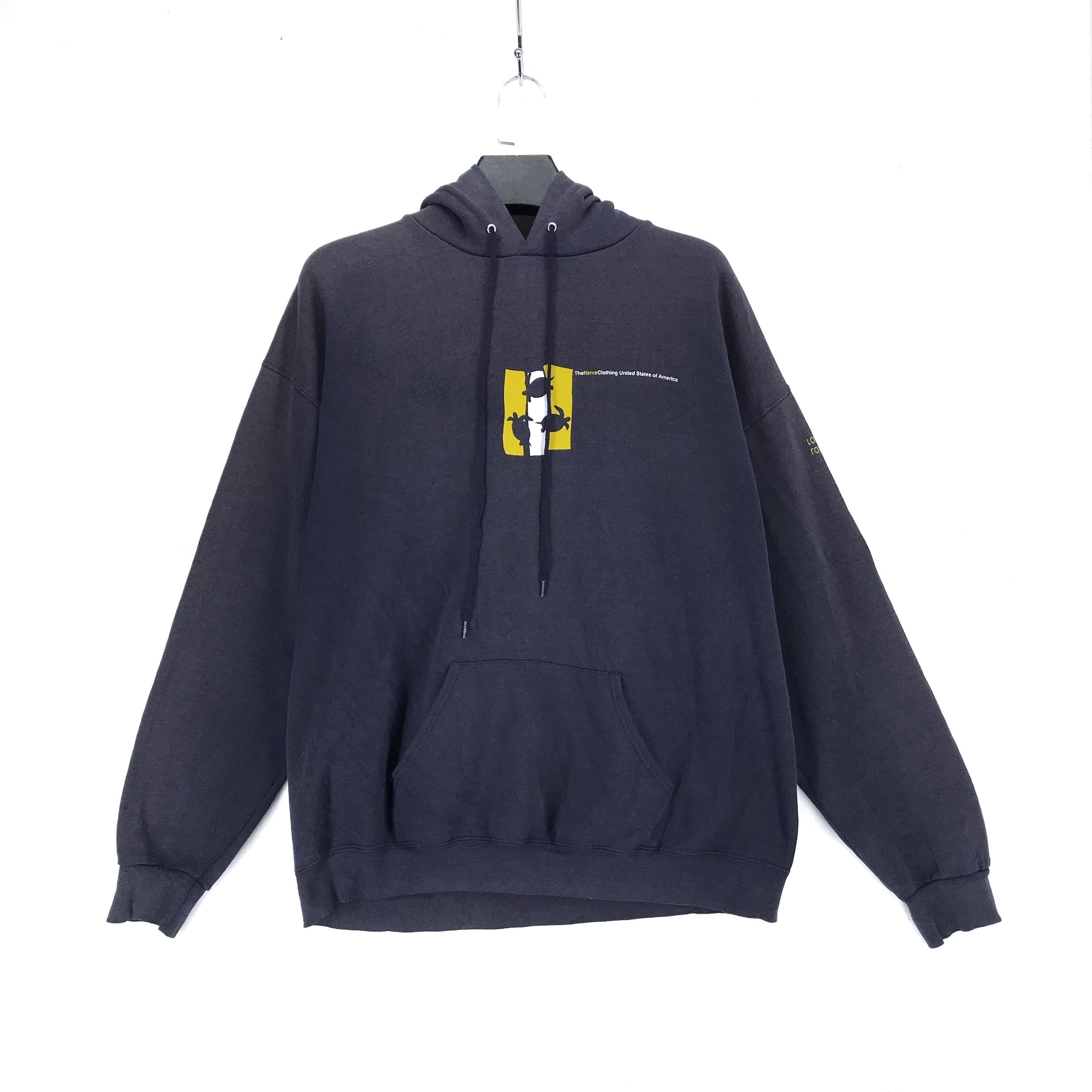 Vintage The Nerve Clothing USA Turtle Logo Hoodies #2632-104 Size US XL / EU 56 / 4 - 1 Thumbnail