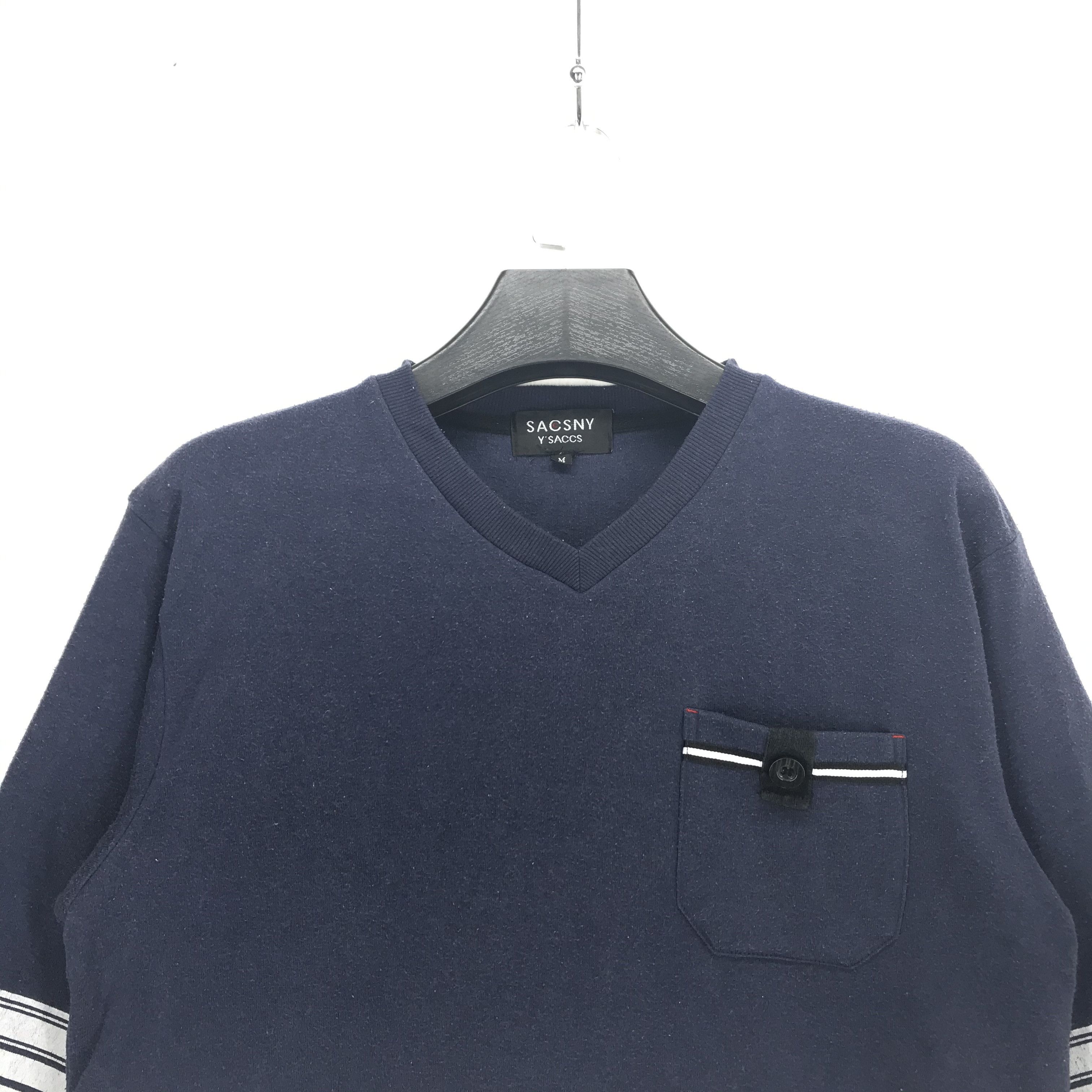 Japanese Brand Sacsny Y'Saccs Single Pocket V Neck LS Shirt #2773-105 Size US M / EU 48-50 / 2 - 2 Thumbnail