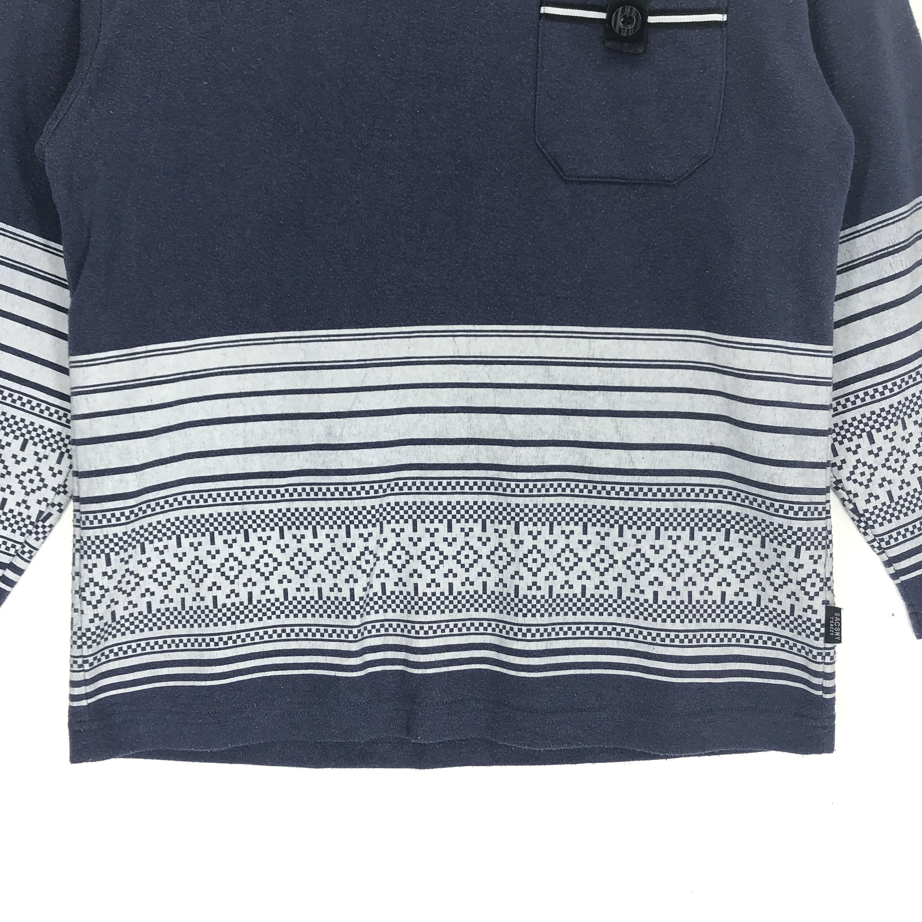 Japanese Brand Sacsny Y'Saccs Single Pocket V Neck LS Shirt #2773-105 Size US M / EU 48-50 / 2 - 3 Thumbnail