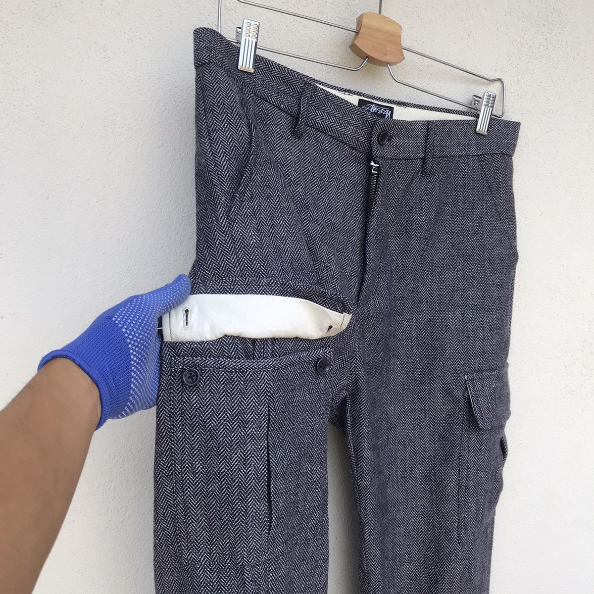 Stussy Vintage 90s Stussy Minimalist Wool Cargo Pant W32 Size US 32 / EU 48 - 6 Thumbnail