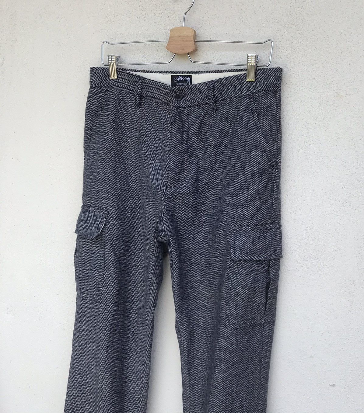 Stussy Vintage 90s Stussy Minimalist Wool Cargo Pant W32 Size US 32 / EU 48 - 4 Thumbnail