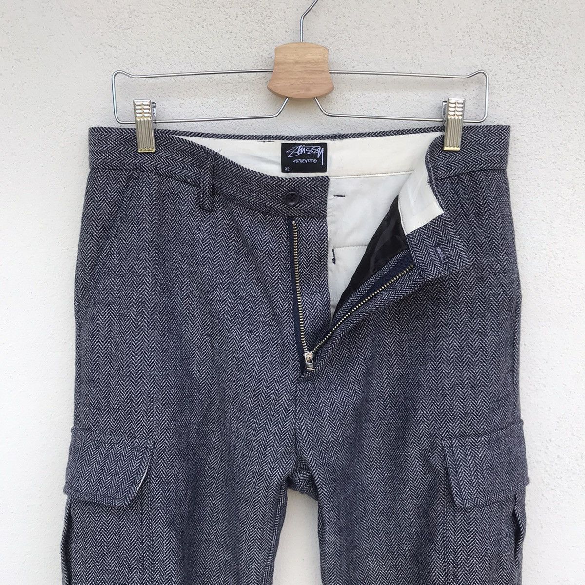 Stussy Vintage 90s Stussy Minimalist Wool Cargo Pant W32 Size US 32 / EU 48 - 8 Thumbnail