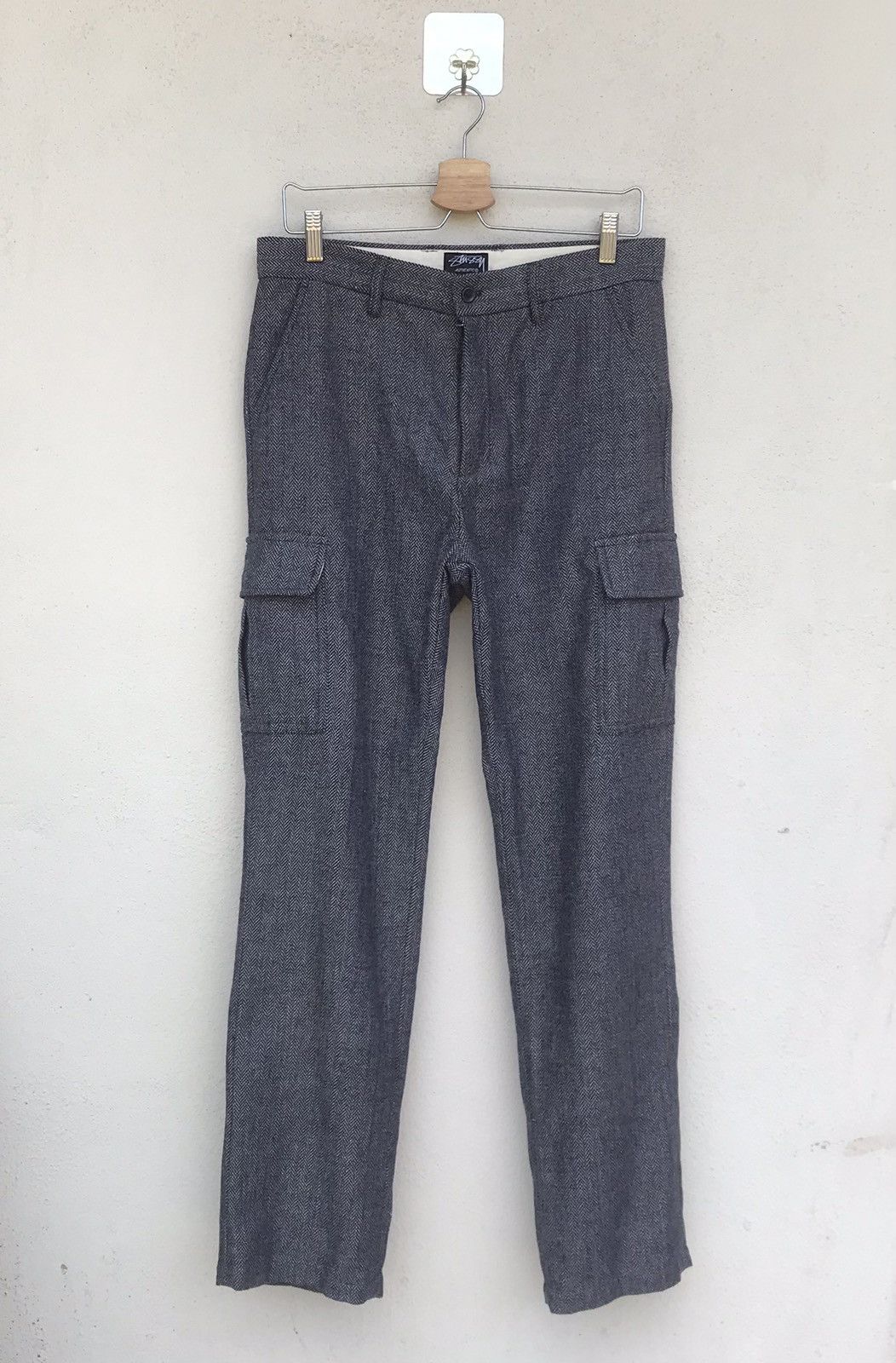 Stussy Vintage 90s Stussy Minimalist Wool Cargo Pant W32 Size US 32 / EU 48 - 1 Thumbnail