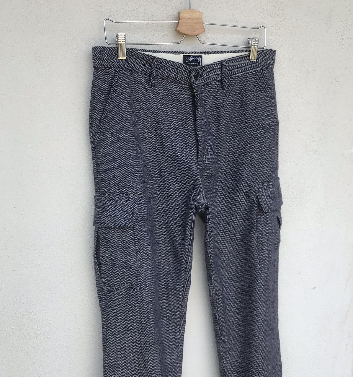 Stussy Vintage 90s Stussy Minimalist Wool Cargo Pant W32 Size US 32 / EU 48 - 5 Thumbnail