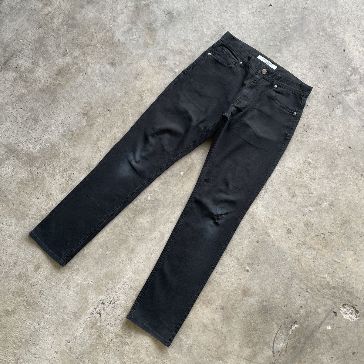 Japanese Brand Vintage Japanese Brand Black Regular Skinny Trousers Pants Size US 29 - 2 Thumbnail
