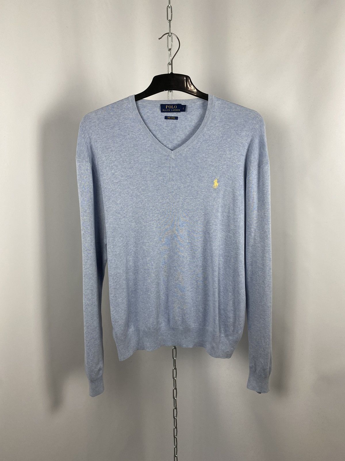 Polo Ralph Lauren Polo Ralph Lauren sweaters V-neck blue streetwear size L Size US L / EU 52-54 / 3 - 1 Thumbnail