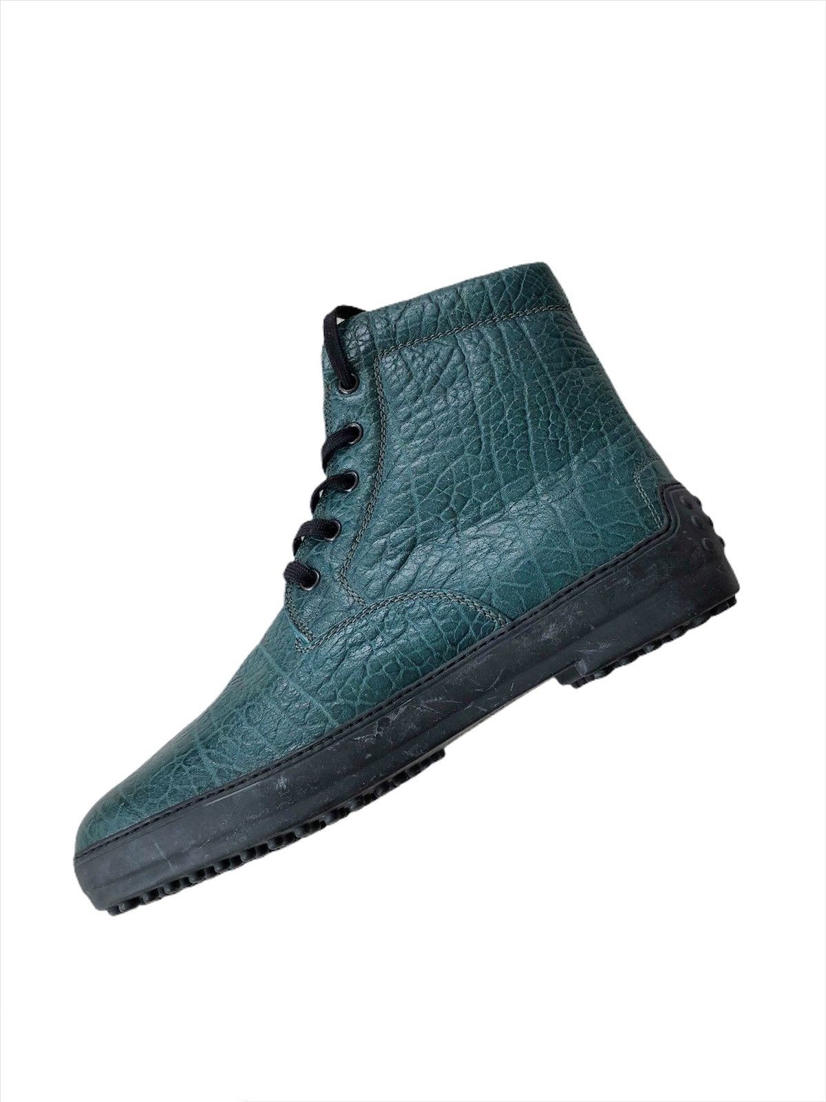 Tod's VERY RARE🔥TOD'S 🇮🇹 Croc Embossed Patent Leather Boots Size US 8.5 / EU 41-42 - 2 Thumbnail