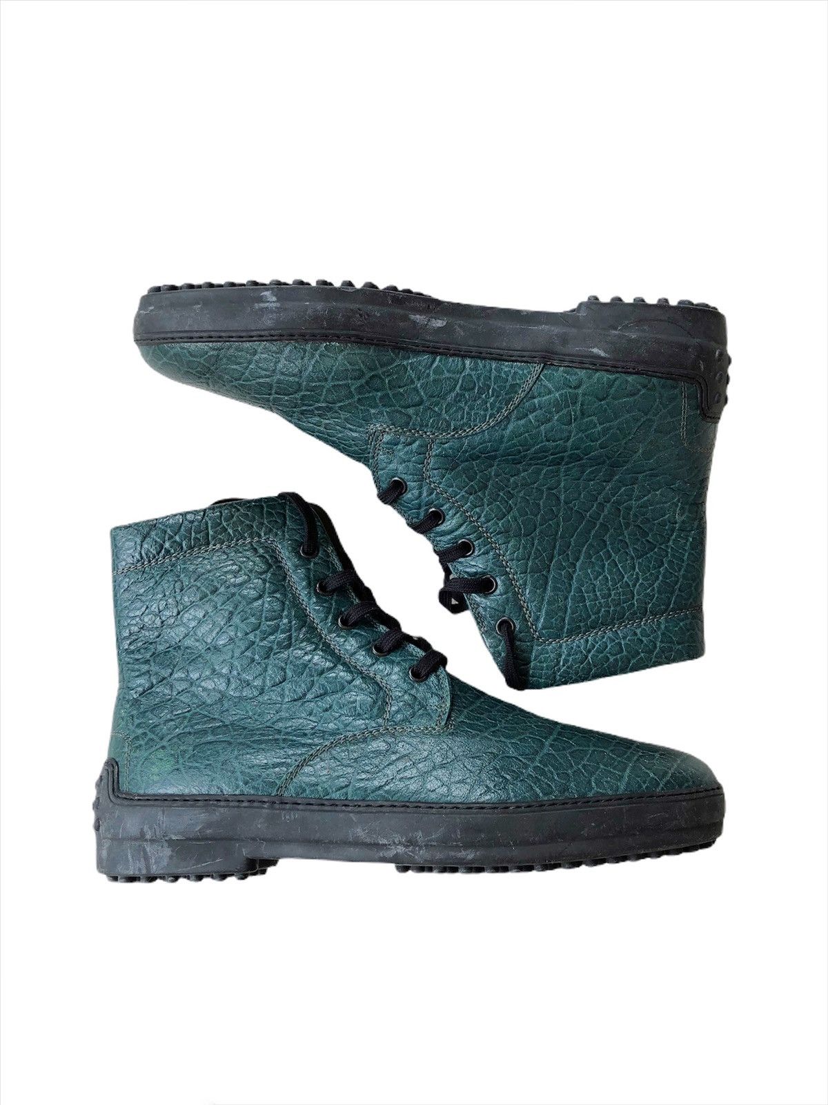 VERY RARE🔥TOD'S 🇮🇹 Croc Embossed Patent Leather Boots