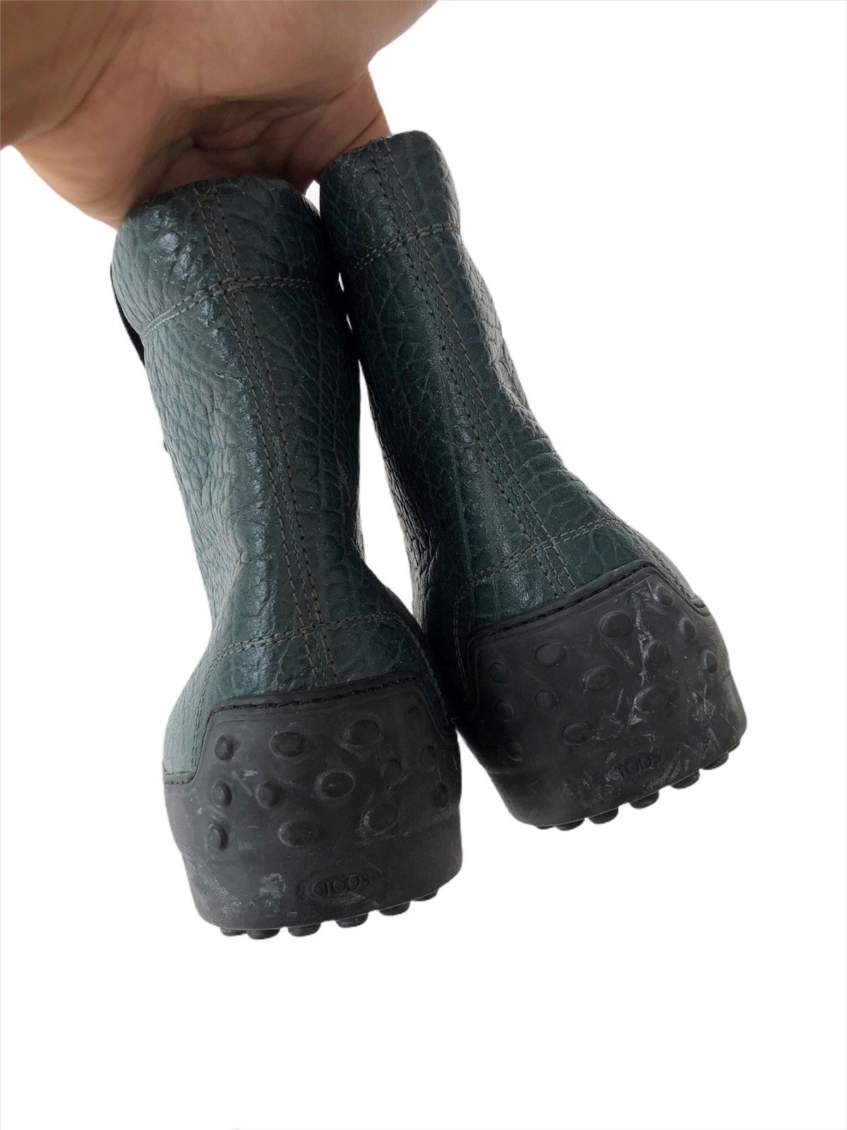 Tod's VERY RARE🔥TOD'S 🇮🇹 Croc Embossed Patent Leather Boots Size US 8.5 / EU 41-42 - 4 Thumbnail