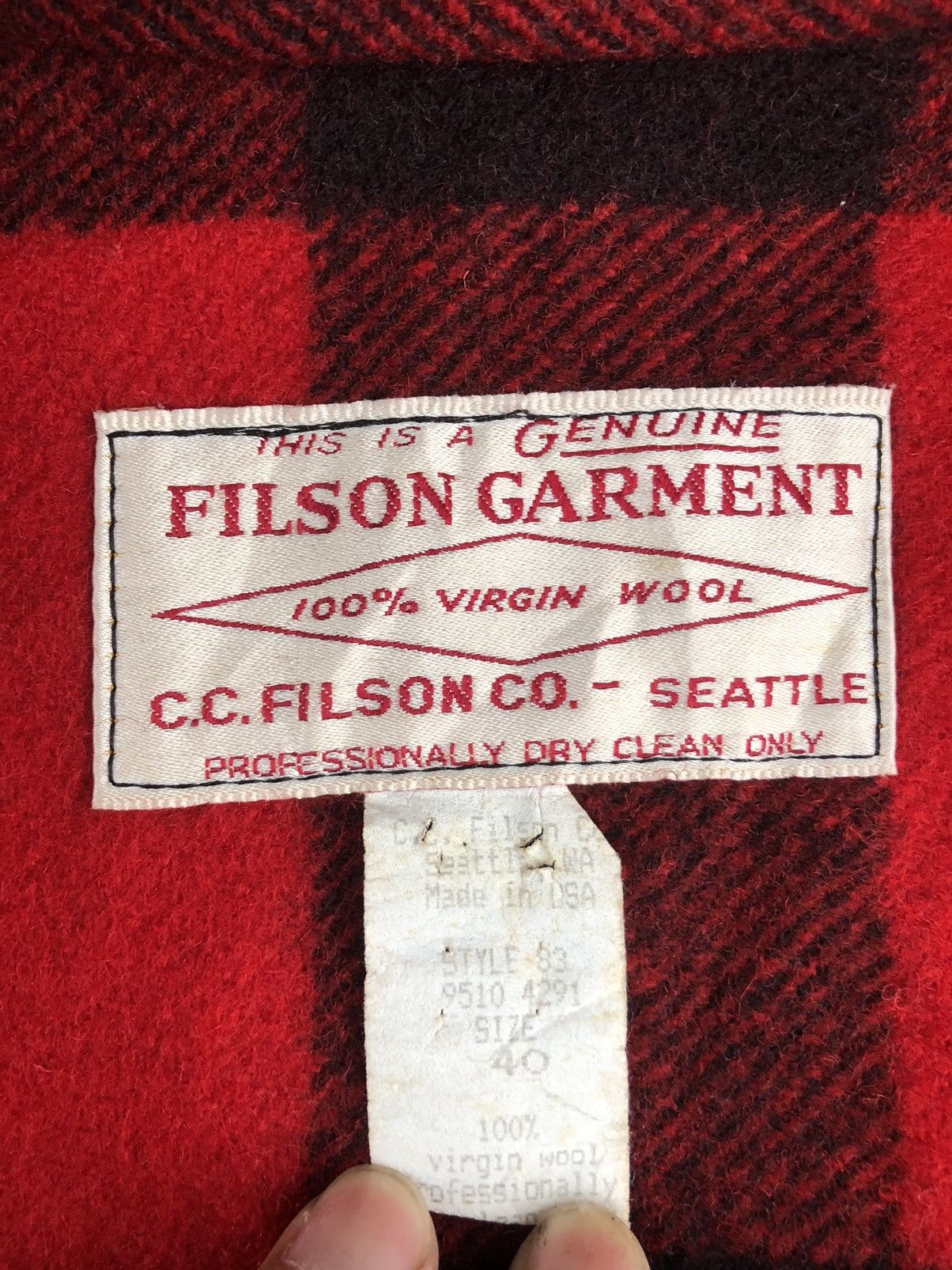 Filson Vintage Filson Wool Jacket Plaid Coat Checkered Jacket Size US M / EU 48-50 / 2 - 14 Thumbnail