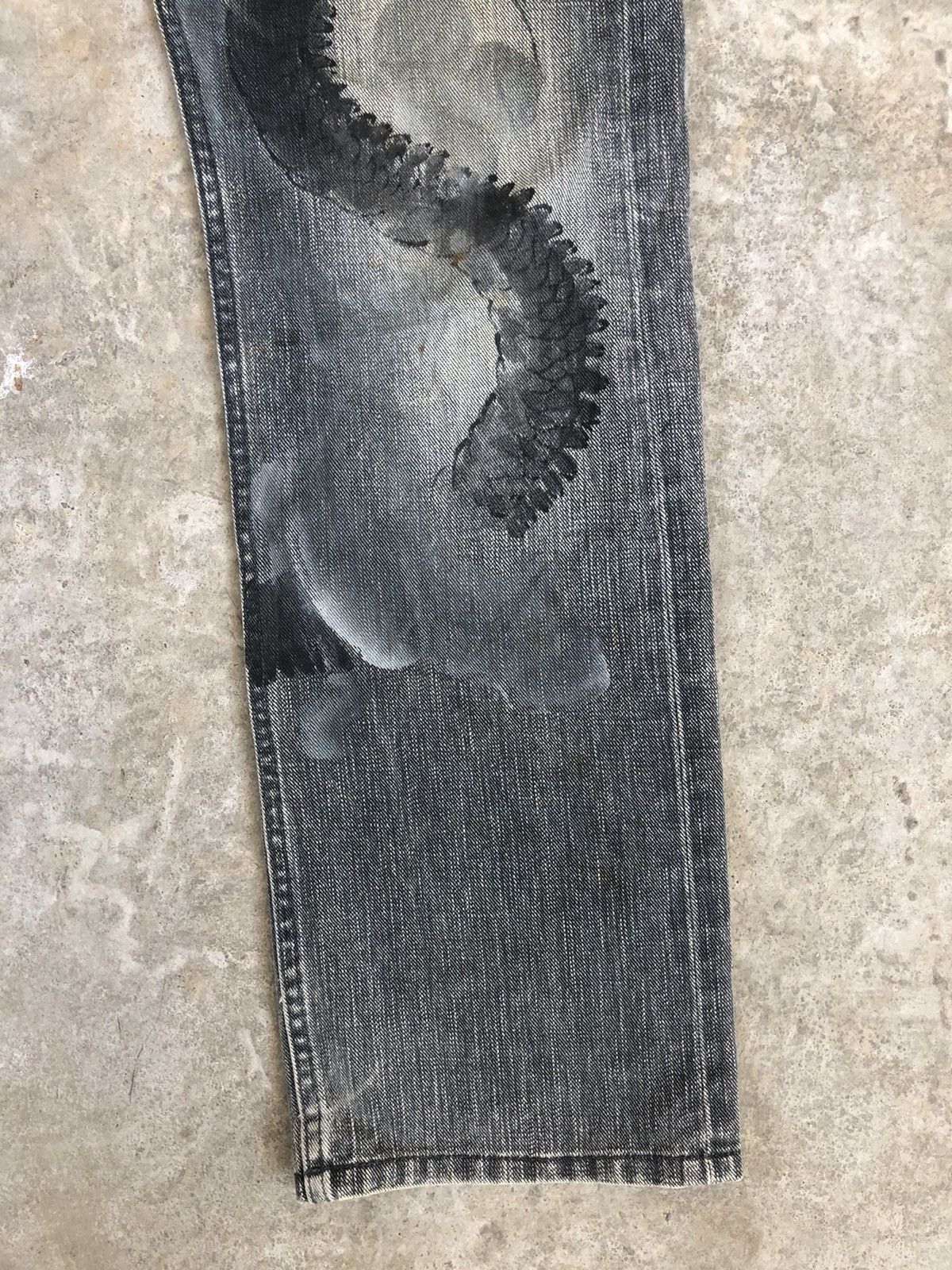 Japanese Brand Japanese Brand Coromool Dragon Painted Distressed Jeans Size US 33 - 7 Thumbnail