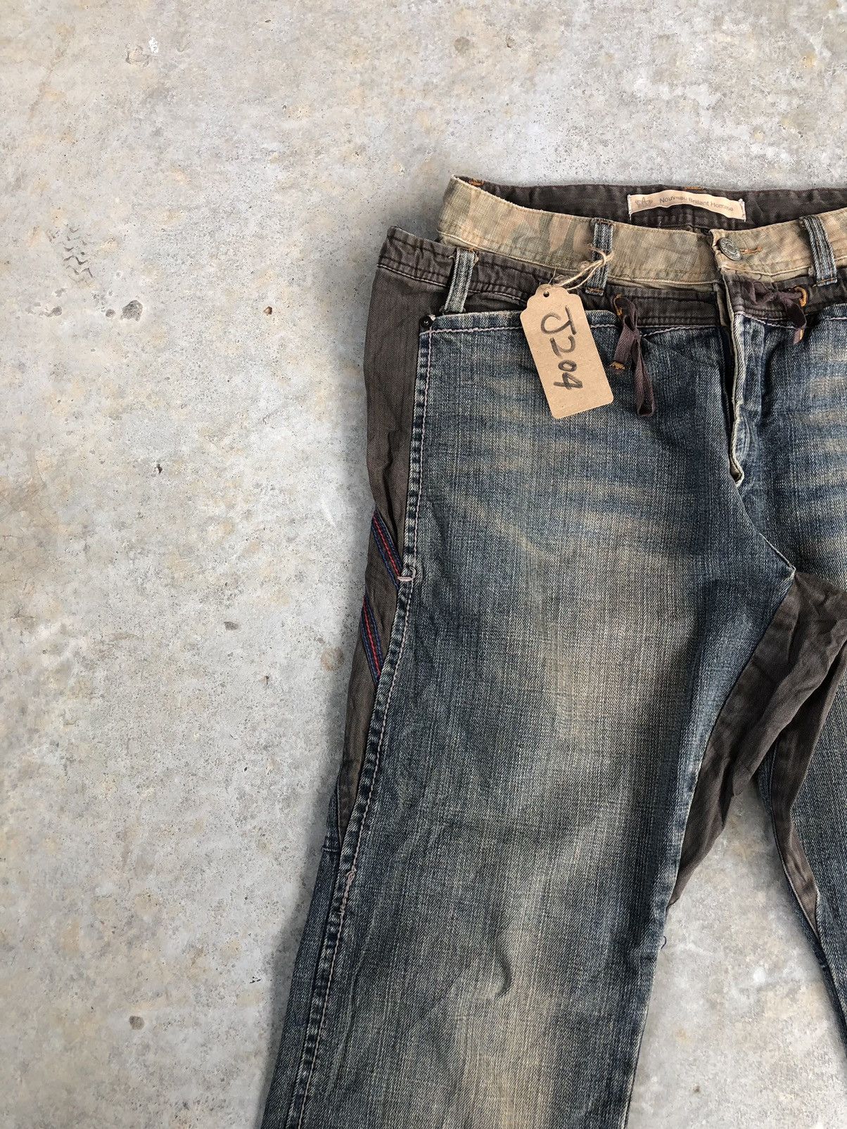 Japanese Brand Nouveau Brillant Homme Double Waist Distressed Jeans Size US 30 / EU 46 - 4 Thumbnail