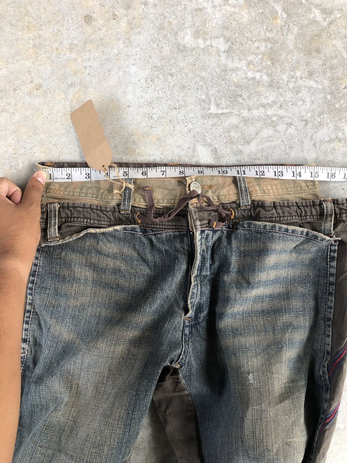 Japanese Brand Nouveau Brillant Homme Double Waist Distressed Jeans Size US 30 / EU 46 - 16 Thumbnail