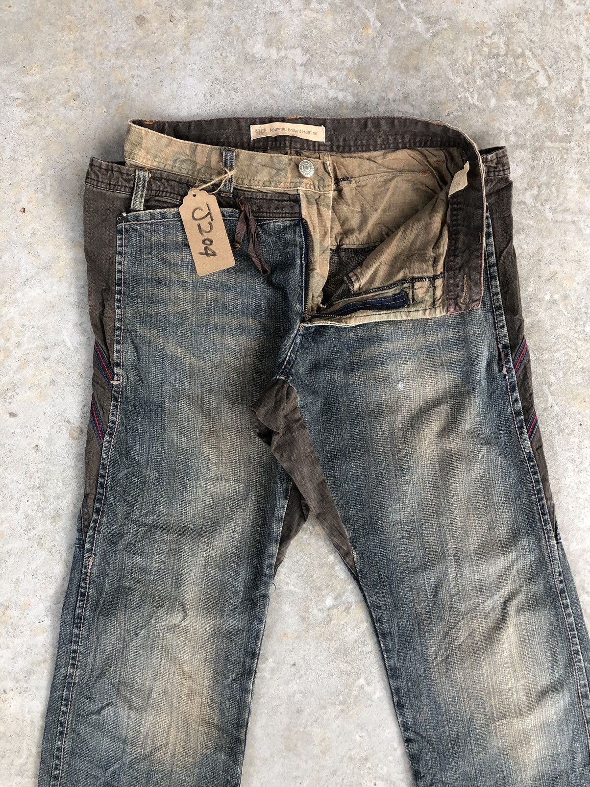 Japanese Brand Nouveau Brillant Homme Double Waist Distressed Jeans Size US 30 / EU 46 - 3 Thumbnail