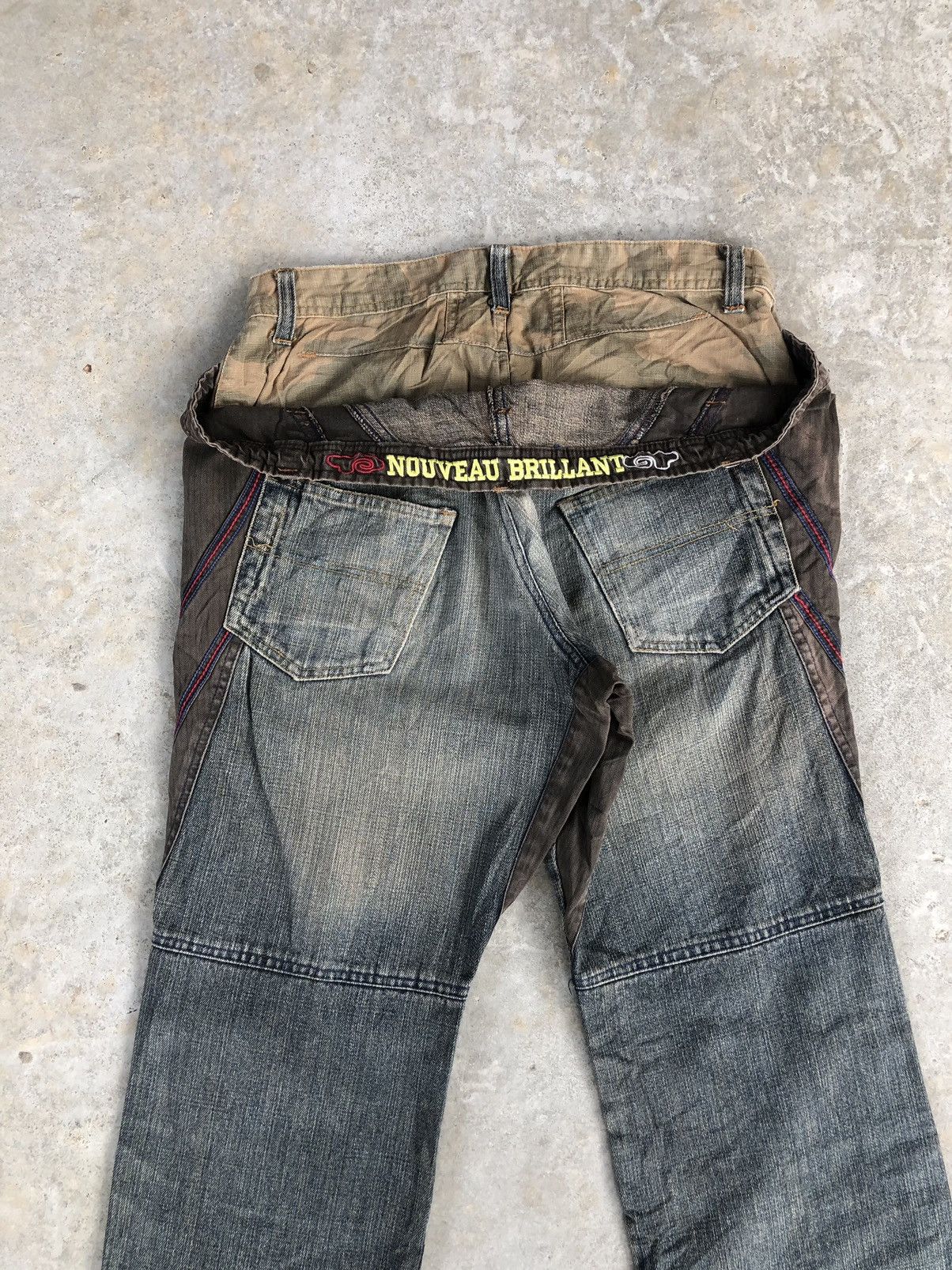 Japanese Brand Nouveau Brillant Homme Double Waist Distressed Jeans Size US 30 / EU 46 - 13 Thumbnail