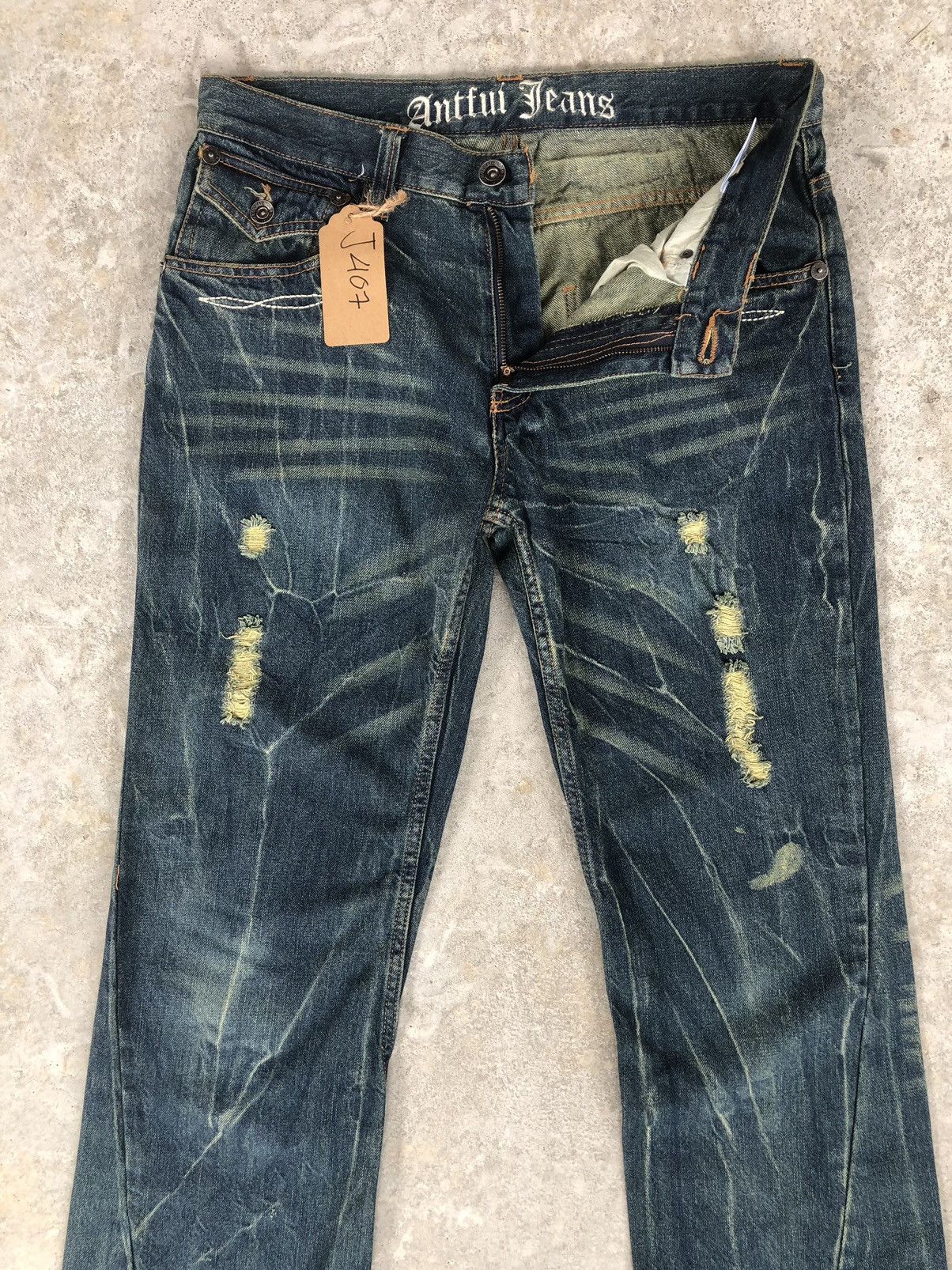 If Six Was Nine Japanese Antfui Flared Jeans Distressed Jeans Size US 33 - 3 Thumbnail