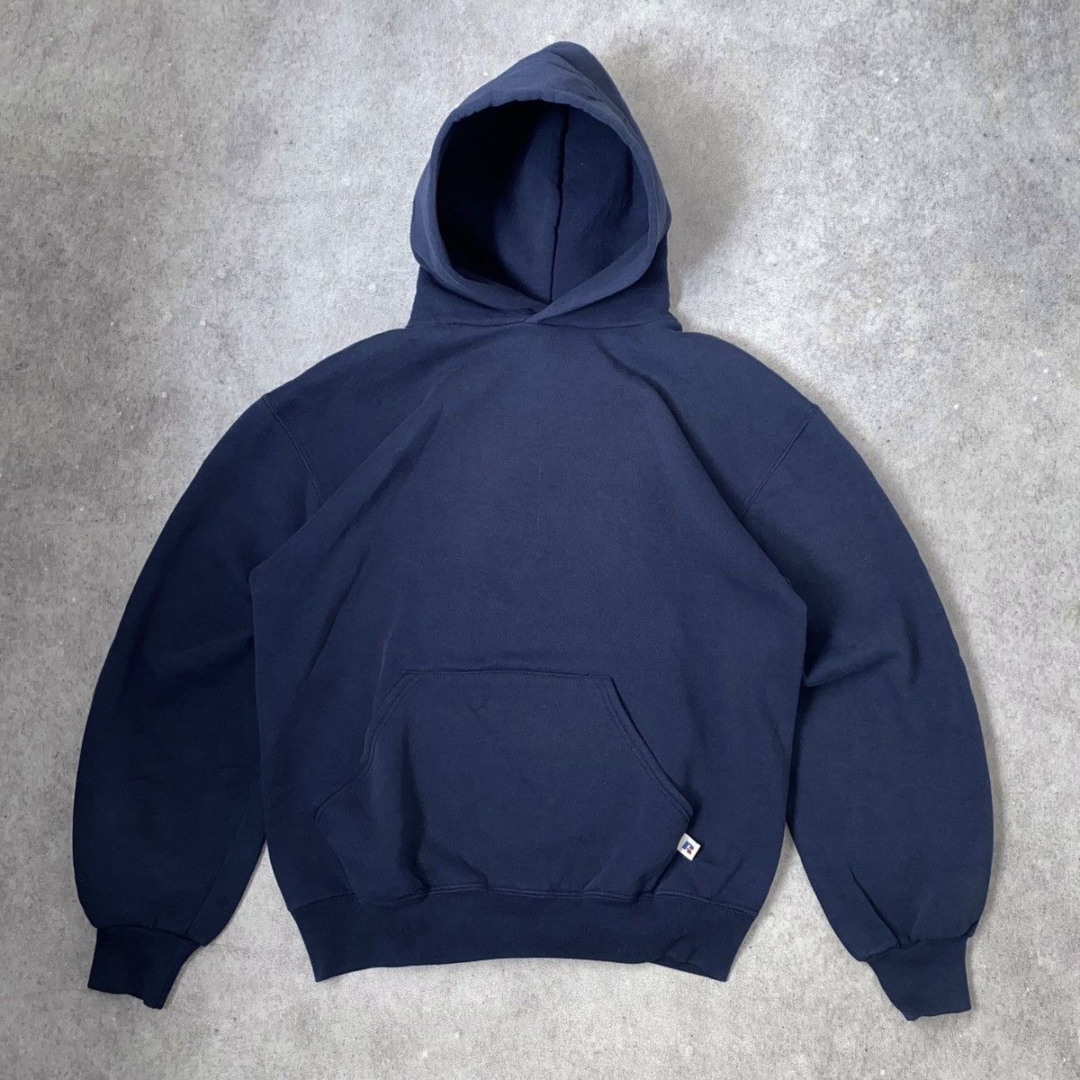 Vintage 1990s Faded Navy Blue Russell Athletic Hoodie | Grailed