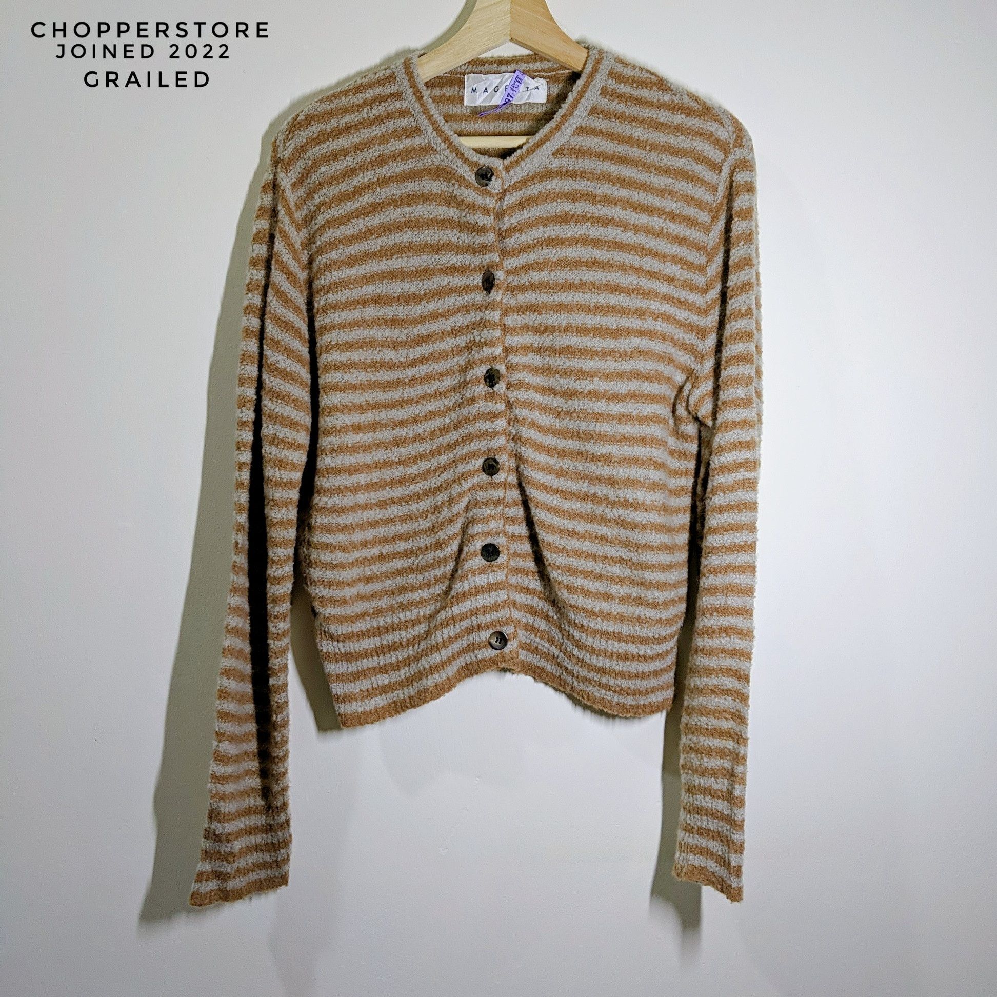 Japanese Brand Vintage Magenta Stripe Knitwear Sweater Size US M / EU 48-50 / 2 - 1 Thumbnail