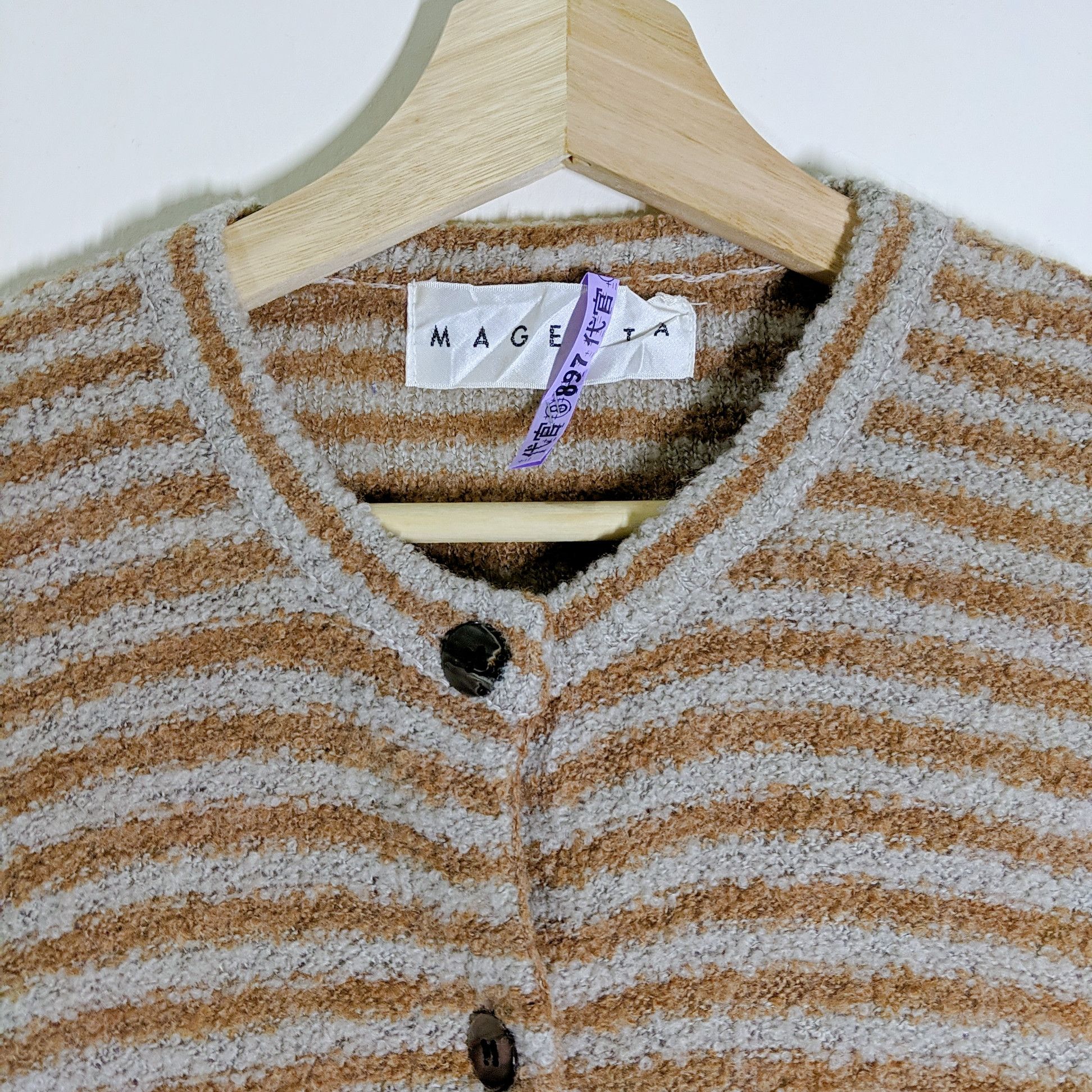 Japanese Brand Vintage Magenta Stripe Knitwear Sweater Size US M / EU 48-50 / 2 - 4 Thumbnail