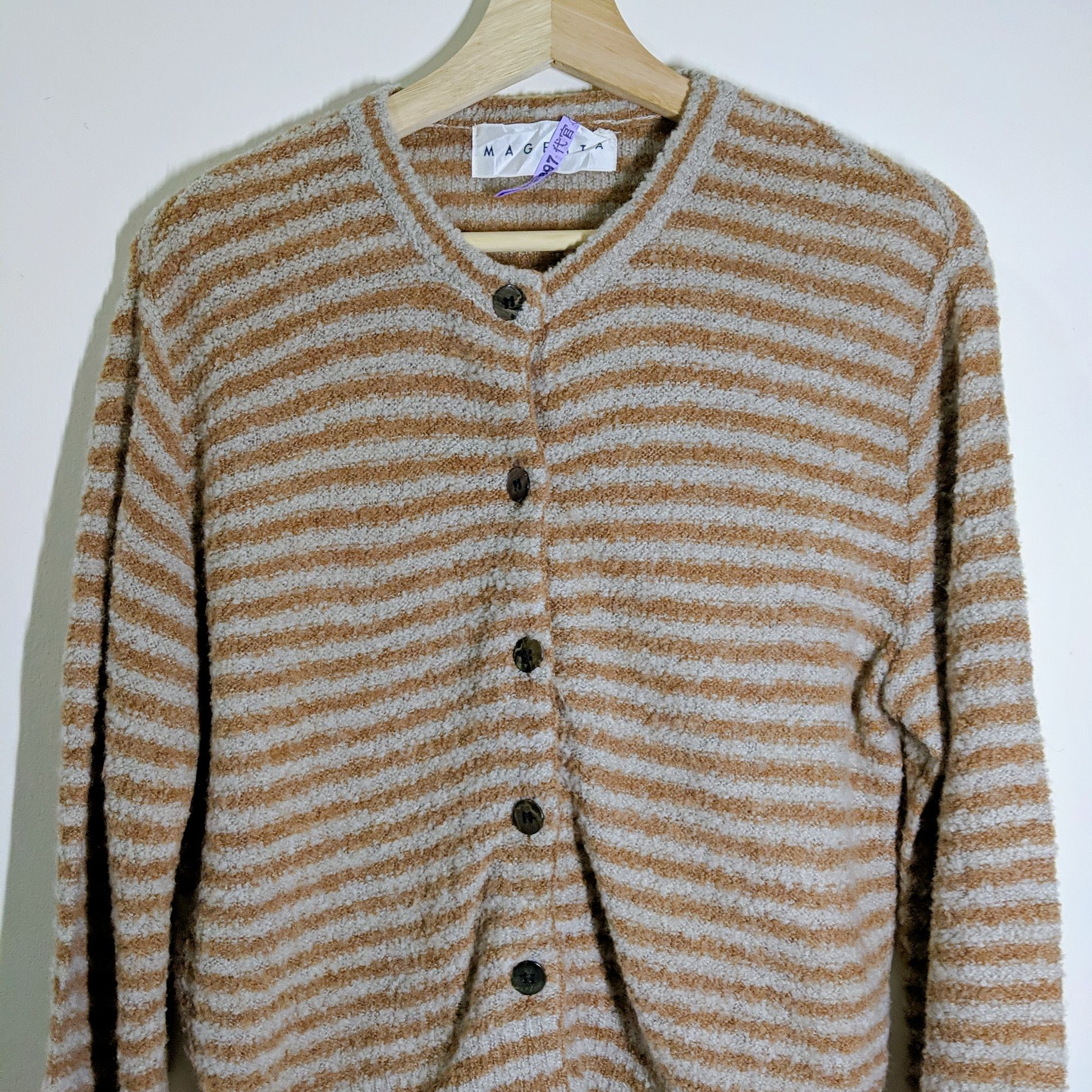 Japanese Brand Vintage Magenta Stripe Knitwear Sweater Size US M / EU 48-50 / 2 - 5 Thumbnail