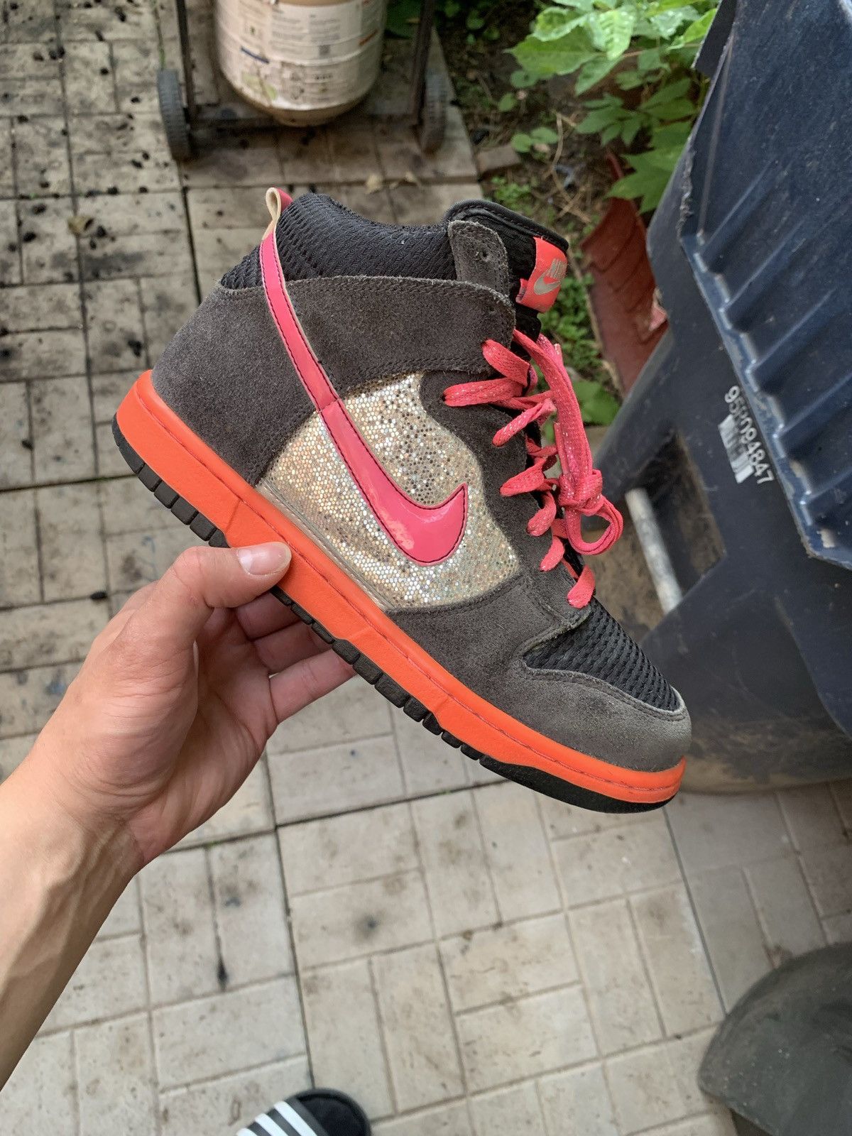 Nike Women’s Dunk High 6.0 Premium Black Pink Sparkle Size US 7 / EU 40 - 5 Thumbnail