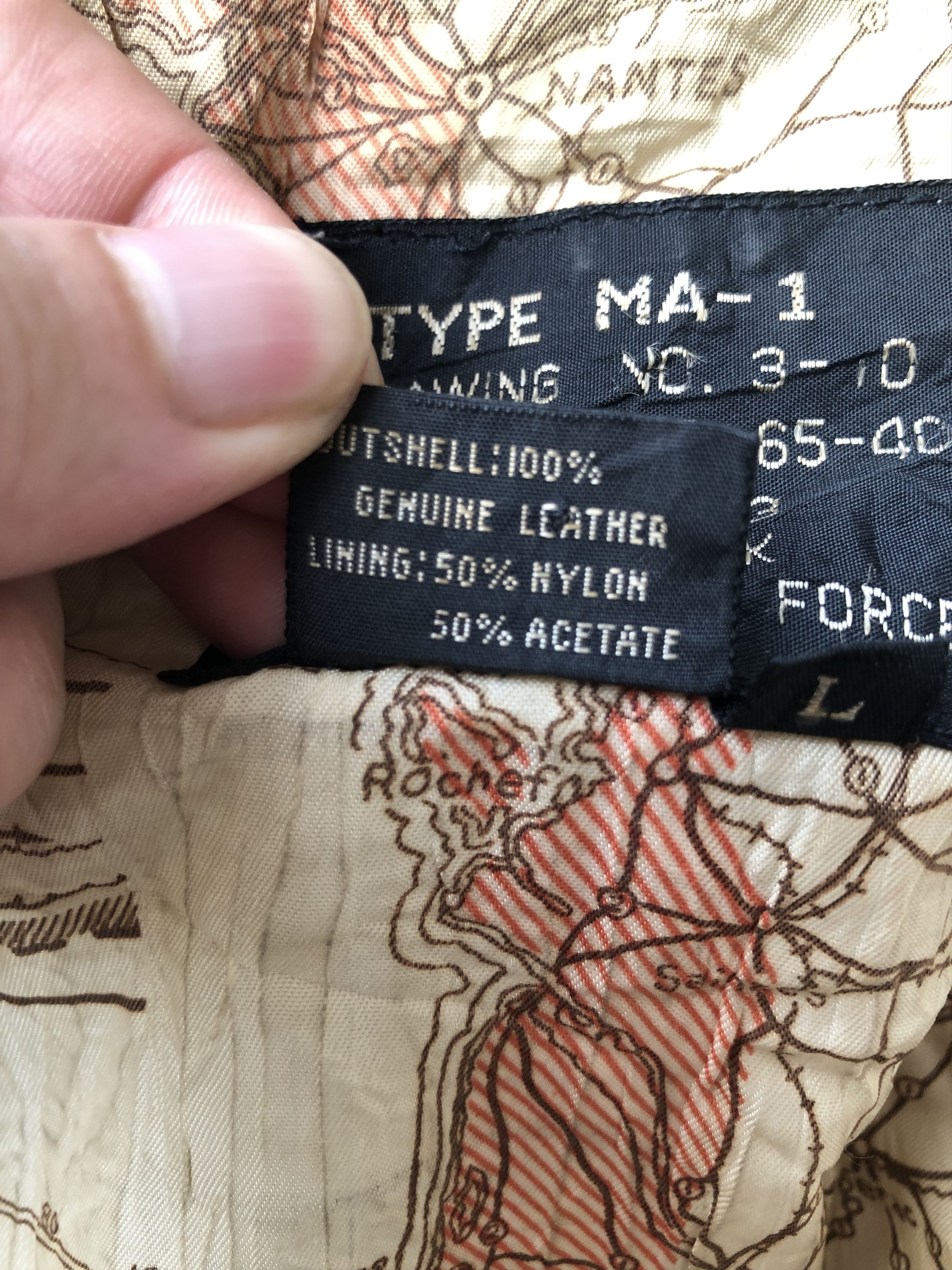 Vintage RARE 🔥VINTAGE 80’S MA-1 FIGHTER LEATHER JACKET Size US L / EU 52-54 / 3 - 17 Thumbnail