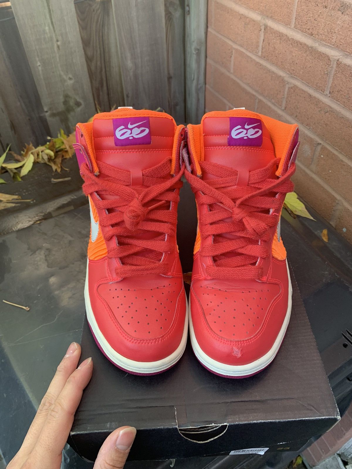Nike Dunk High 6.0 Premium Red Orange Grape 2011 Size US 7.5 / EU 40-41 - 2 Thumbnail