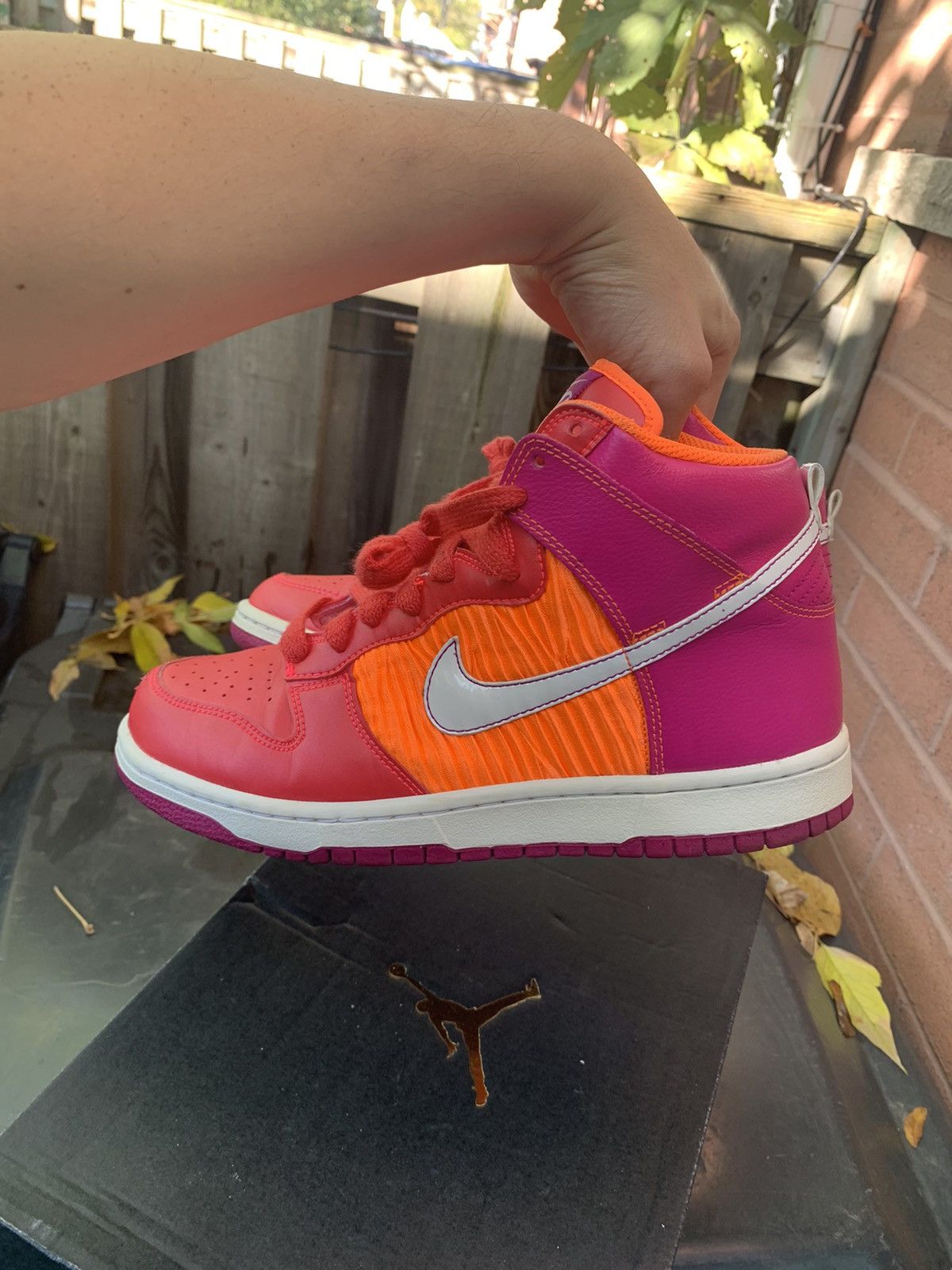 Nike Dunk High 6.0 Premium Red Orange Grape 2011 Size US 7.5 / EU 40-41 - 5 Thumbnail