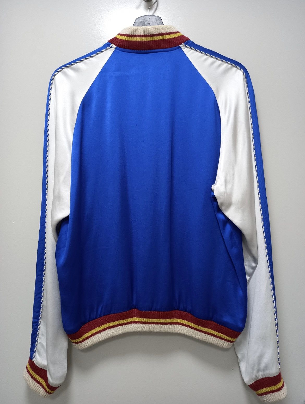 Hedi Slimane × Saint Laurent Paris 14SS Blue Satin Teddy Jacket Size 50S - 2 Thumbnail