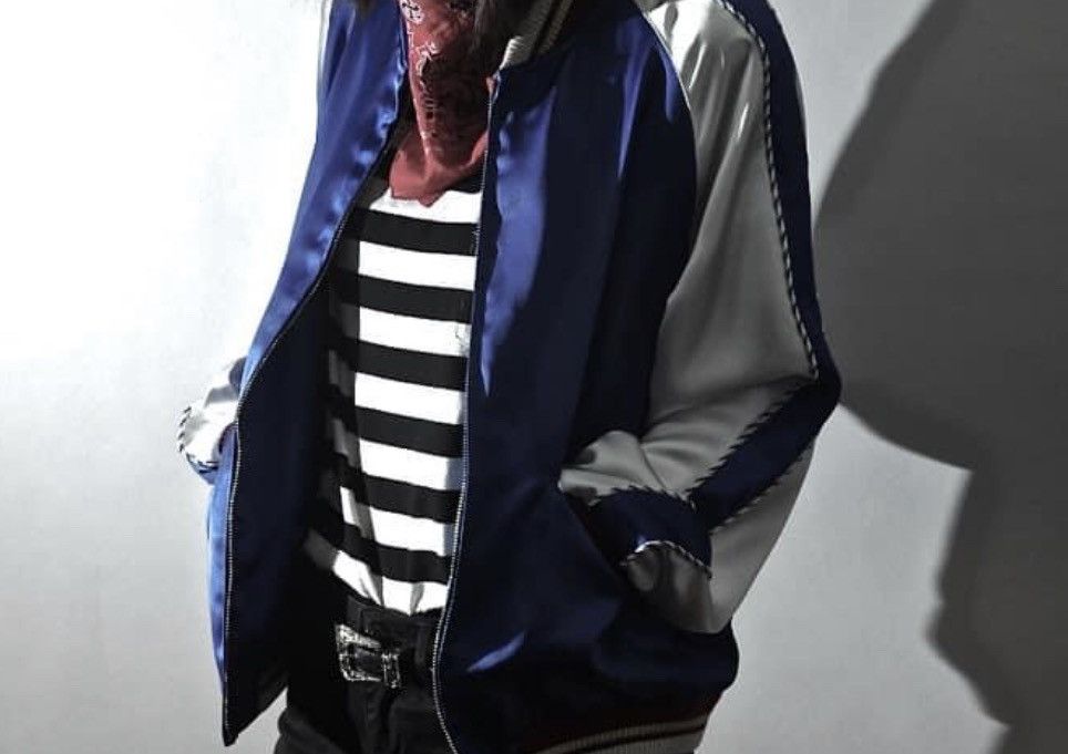 Hedi Slimane × Saint Laurent Paris 14SS Blue Satin Teddy Jacket Size 50S - 13 Thumbnail