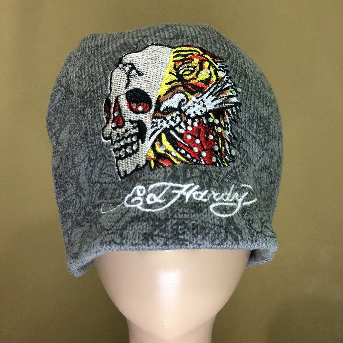 Ed Hardy Ed Hardy Full Print Big Logo Beanie Hat Snow Cap Size ONE SIZE - 2 Thumbnail