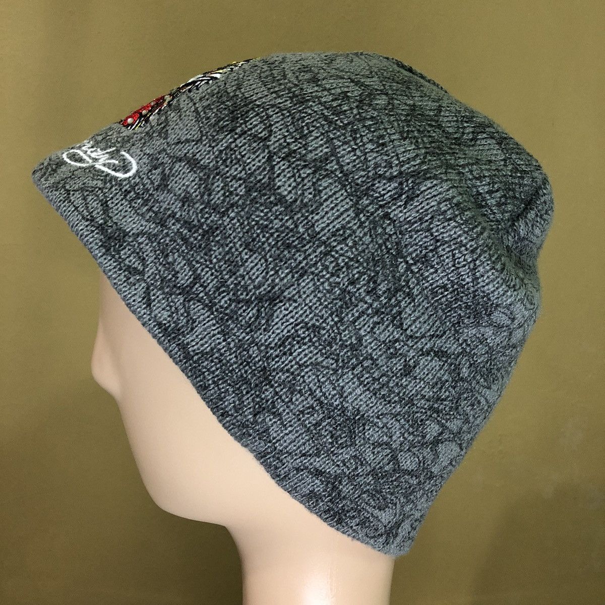 Ed Hardy Ed Hardy Full Print Big Logo Beanie Hat Snow Cap Size ONE SIZE - 4 Thumbnail