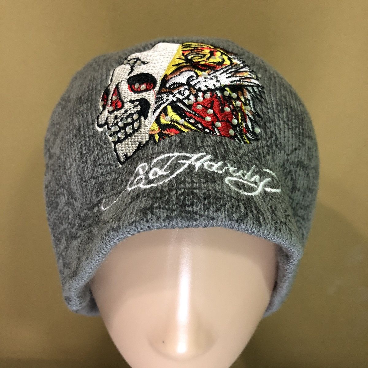 Ed Hardy Ed Hardy Full Print Big Logo Beanie Hat Snow Cap Size ONE SIZE - 1 Thumbnail