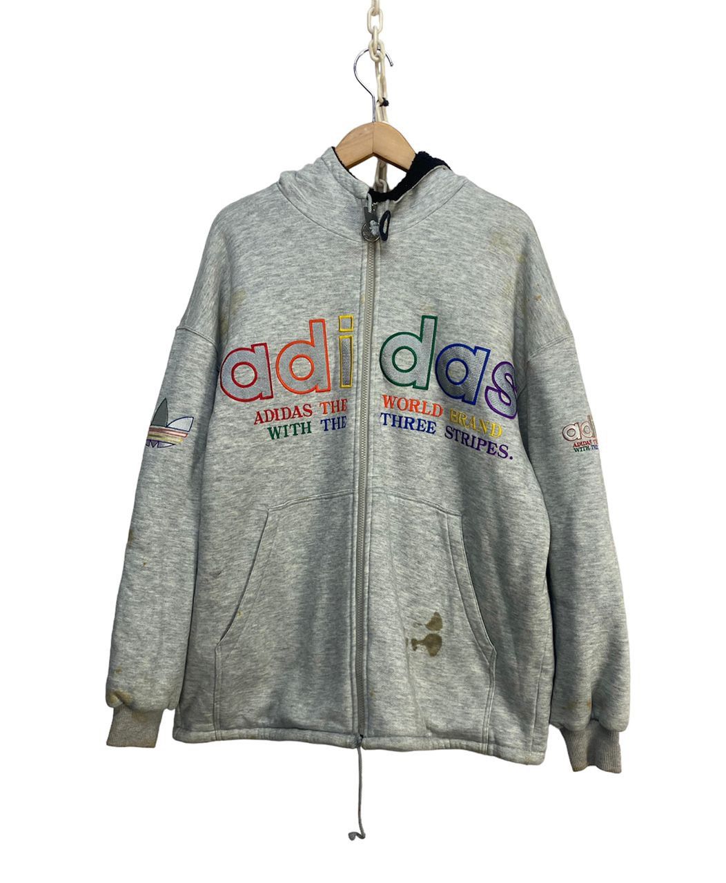 Jacket Adidas Colourful Hoodie Vintage Adidas Multicolor Big Logo - Main Image
