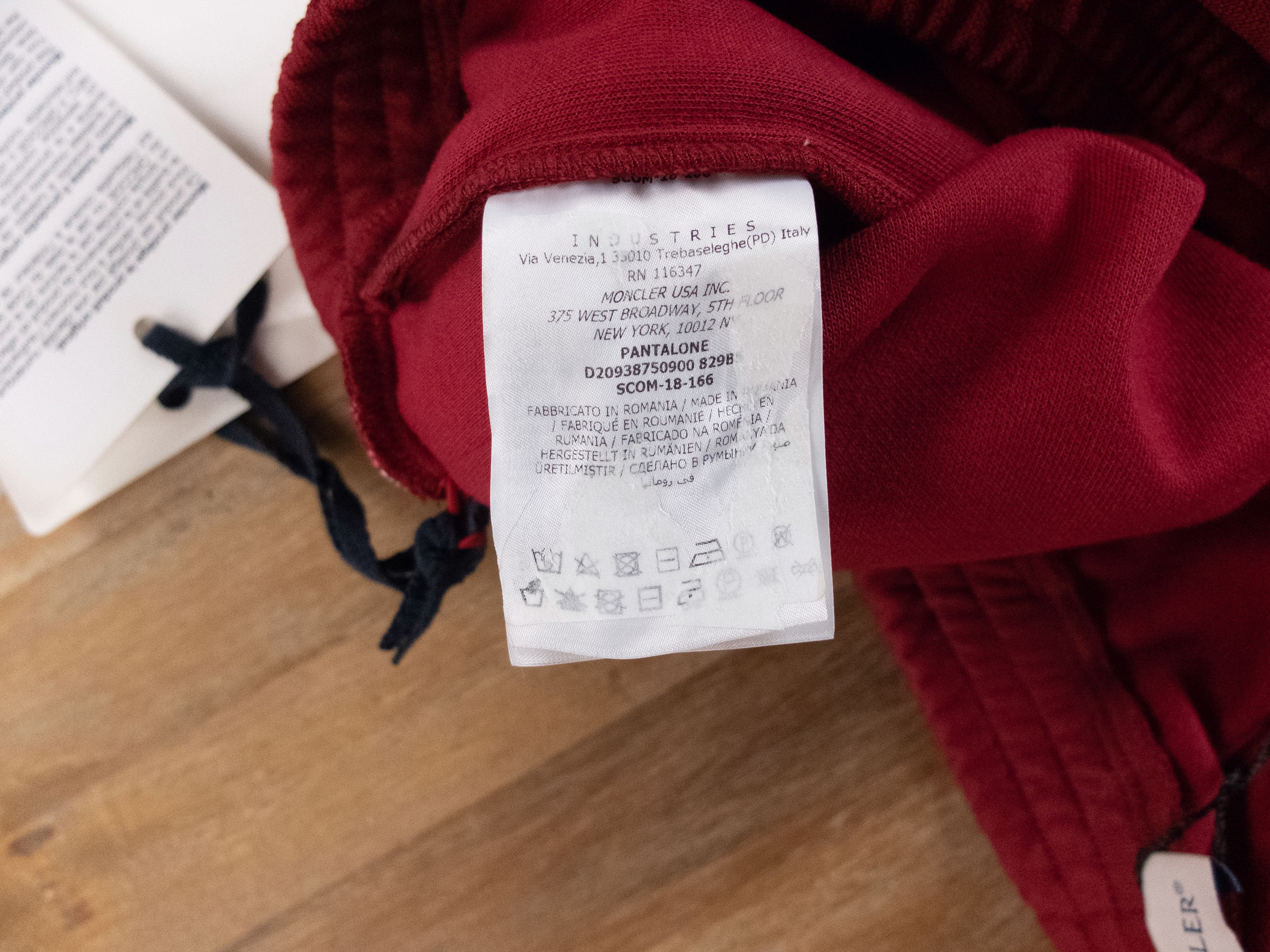 Moncler MONCLER side stripe red track pants jogger authentic Large Size 32" / US 10 / IT 46 - 7 Thumbnail
