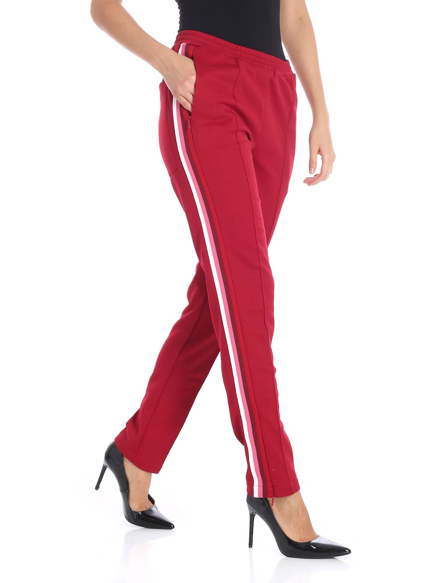 Moncler MONCLER side stripe red track pants jogger authentic Large Size 32" / US 10 / IT 46 - 2 Thumbnail