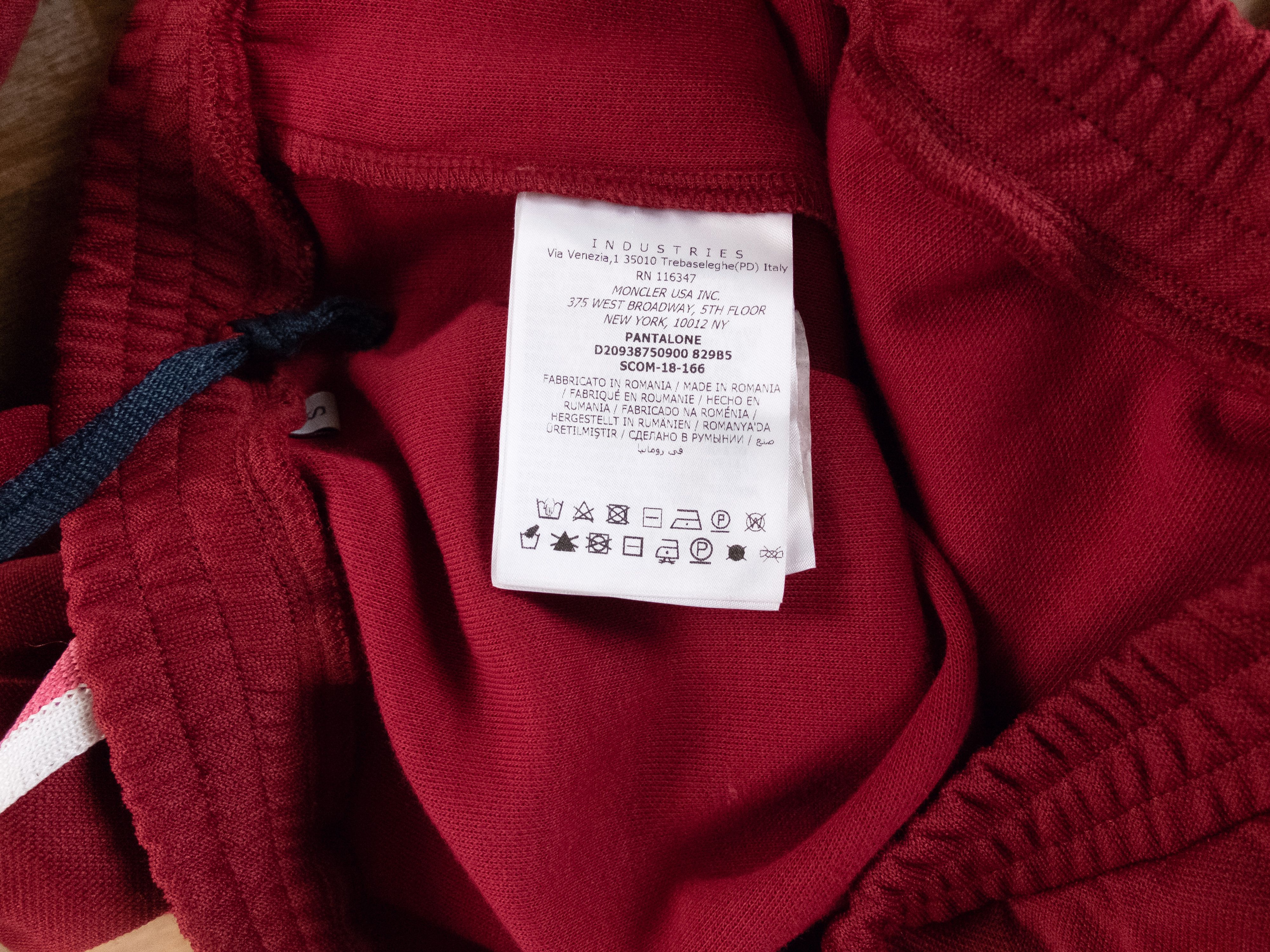 Moncler MONCLER side stripe red track pants jogger authentic Small Size 28" / US 6 / IT 42 - 8 Thumbnail