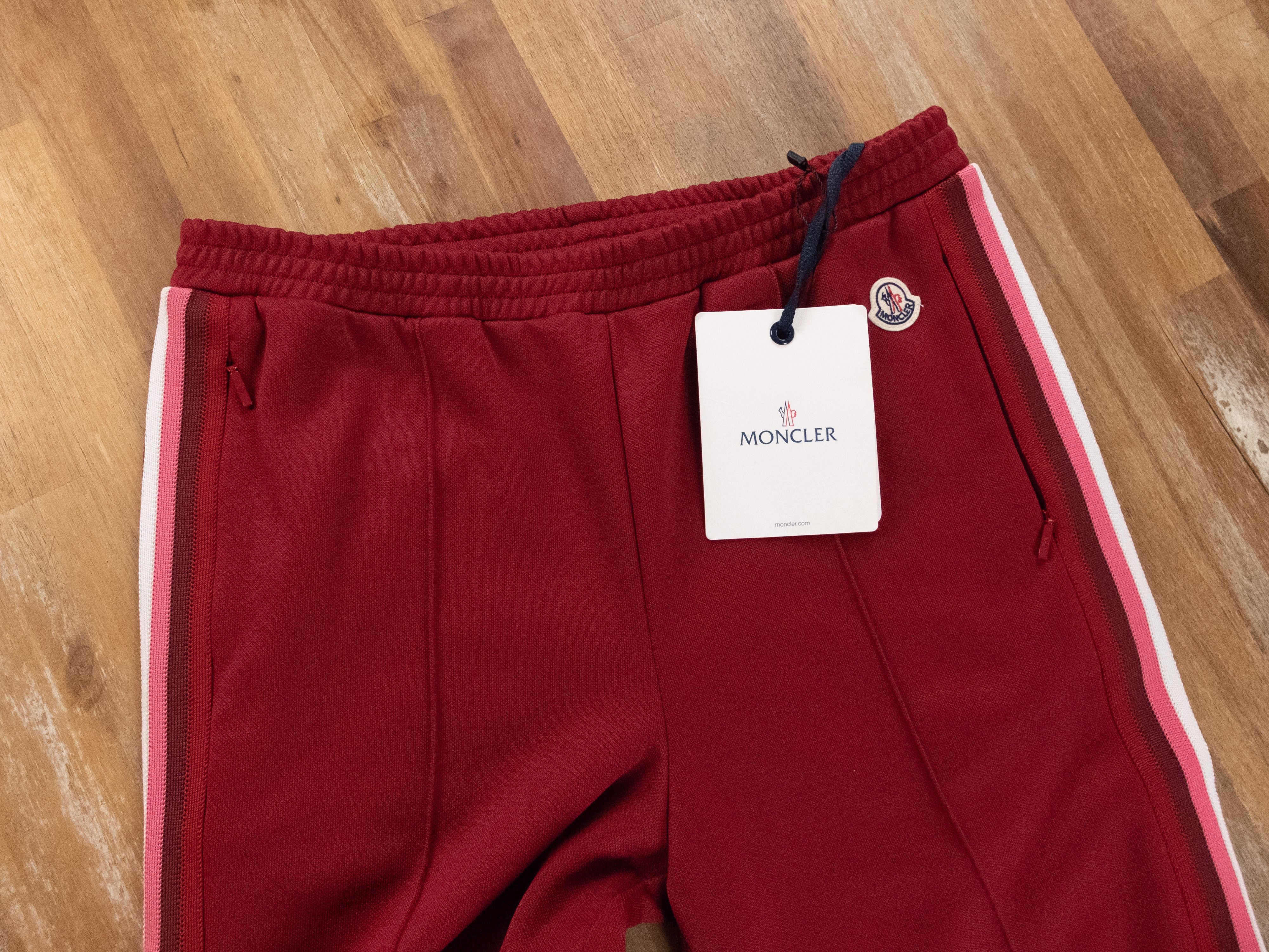 Moncler MONCLER side stripe red track pants jogger authentic Small Size 28" / US 6 / IT 42 - 4 Thumbnail