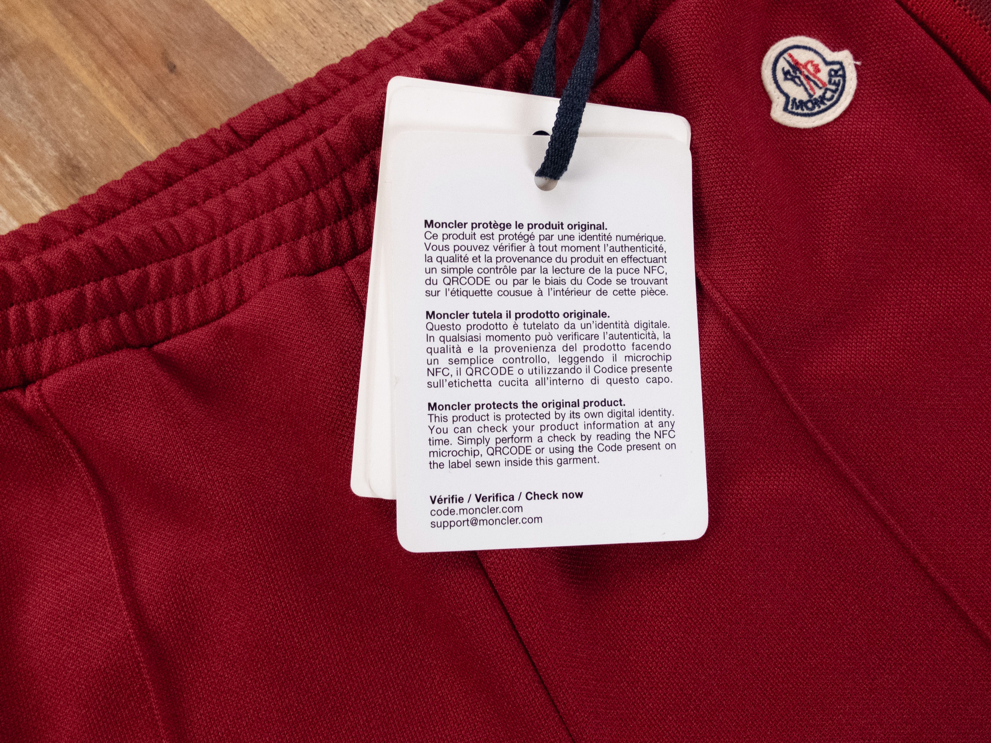 Moncler MONCLER side stripe red track pants jogger authentic Small Size 28" / US 6 / IT 42 - 6 Thumbnail