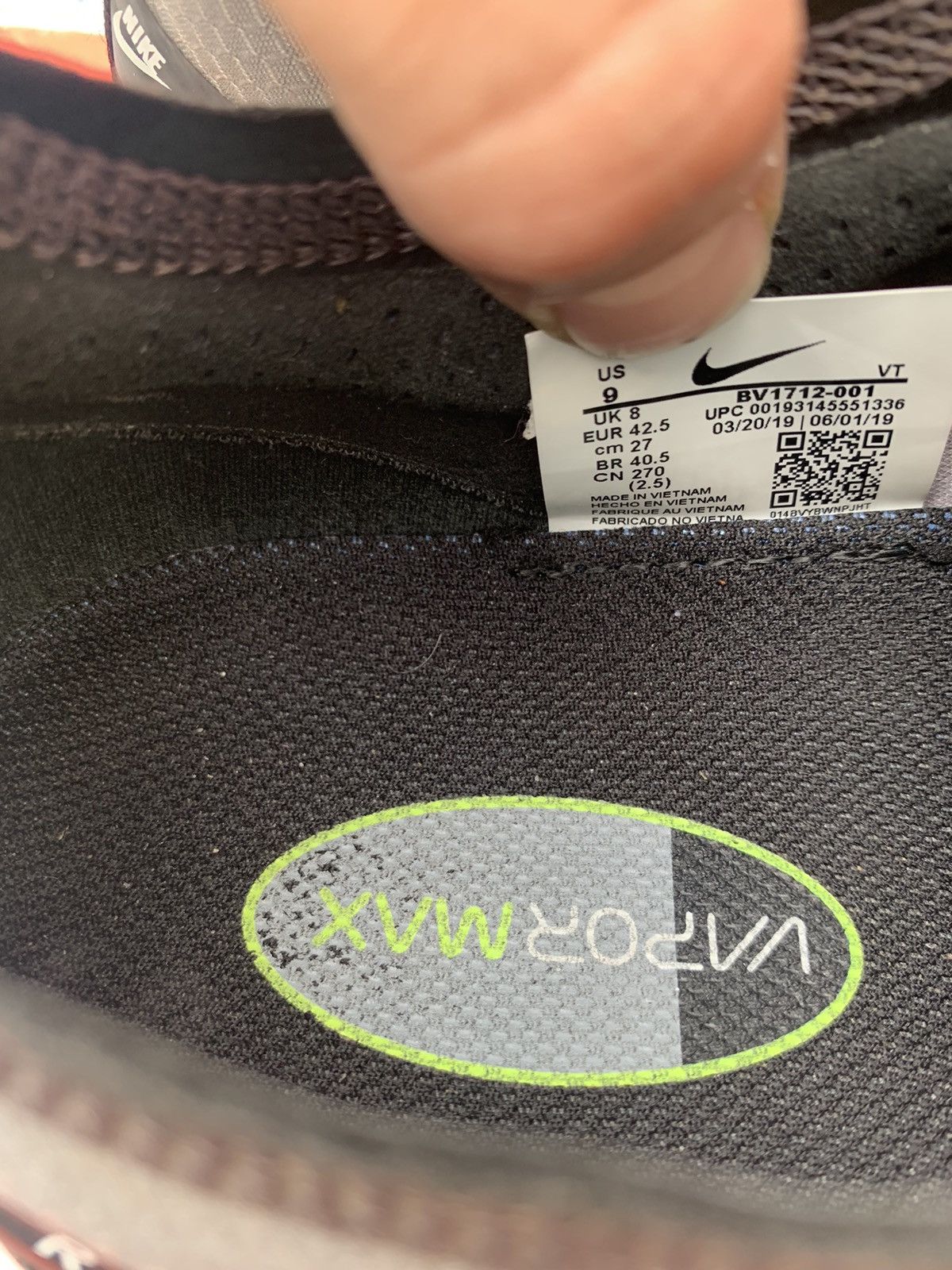 Nike Nike Air VaporMax 2019 Atmosphere Grey - Volt Size US 9 / EU 42 - 4 Thumbnail