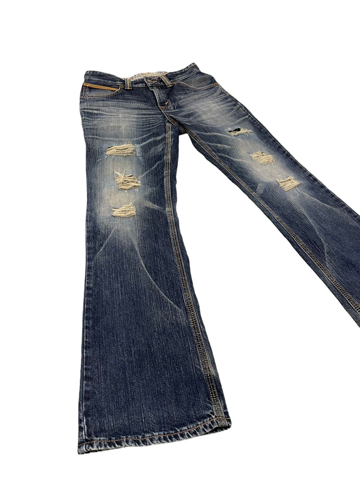 Edwin Flare Jeans Edwin XV Distress Denim Boot Cut 2🟦0 Size US 32 / EU 48 - 1 Thumbnail