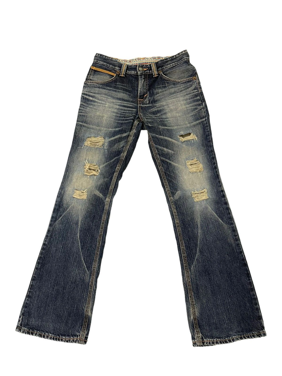 Edwin Flare Jeans Edwin XV Distress Denim Boot Cut 2🟦0 Size US 32 / EU 48 - 2 Thumbnail