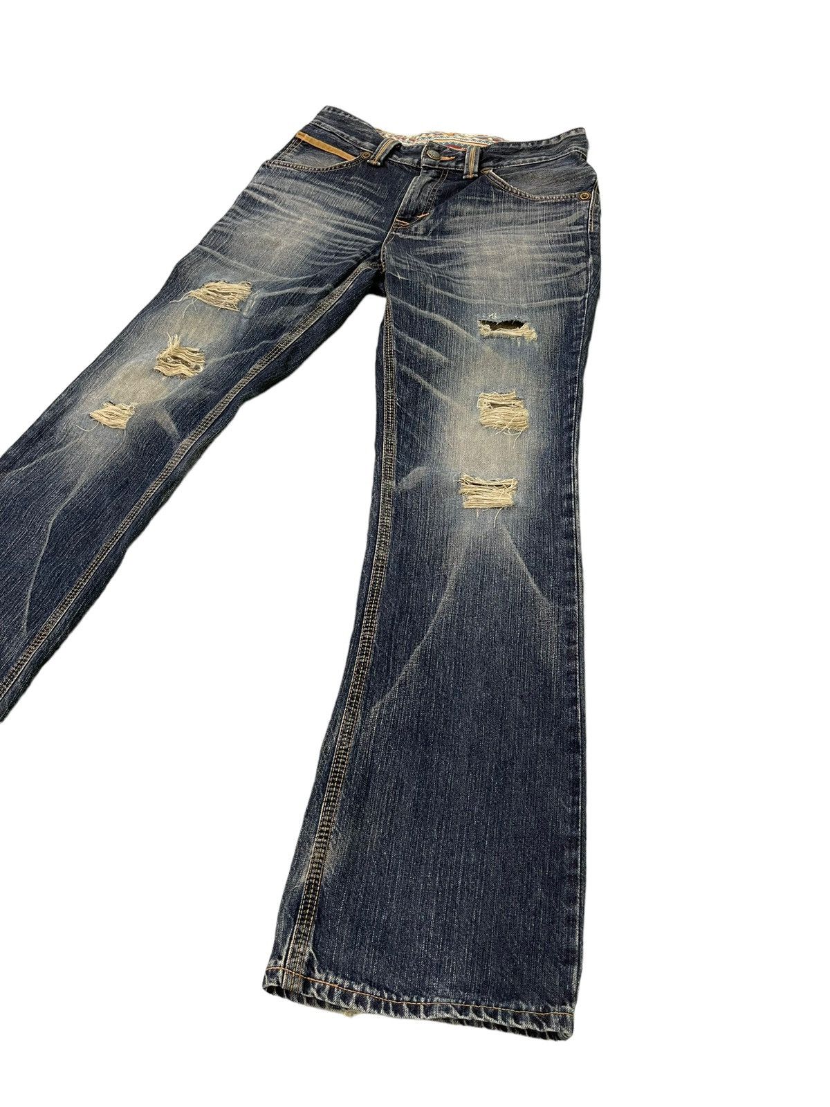 Edwin Flare Jeans Edwin XV Distress Denim Boot Cut 2🟦0 Size US 32 / EU 48 - 3 Thumbnail