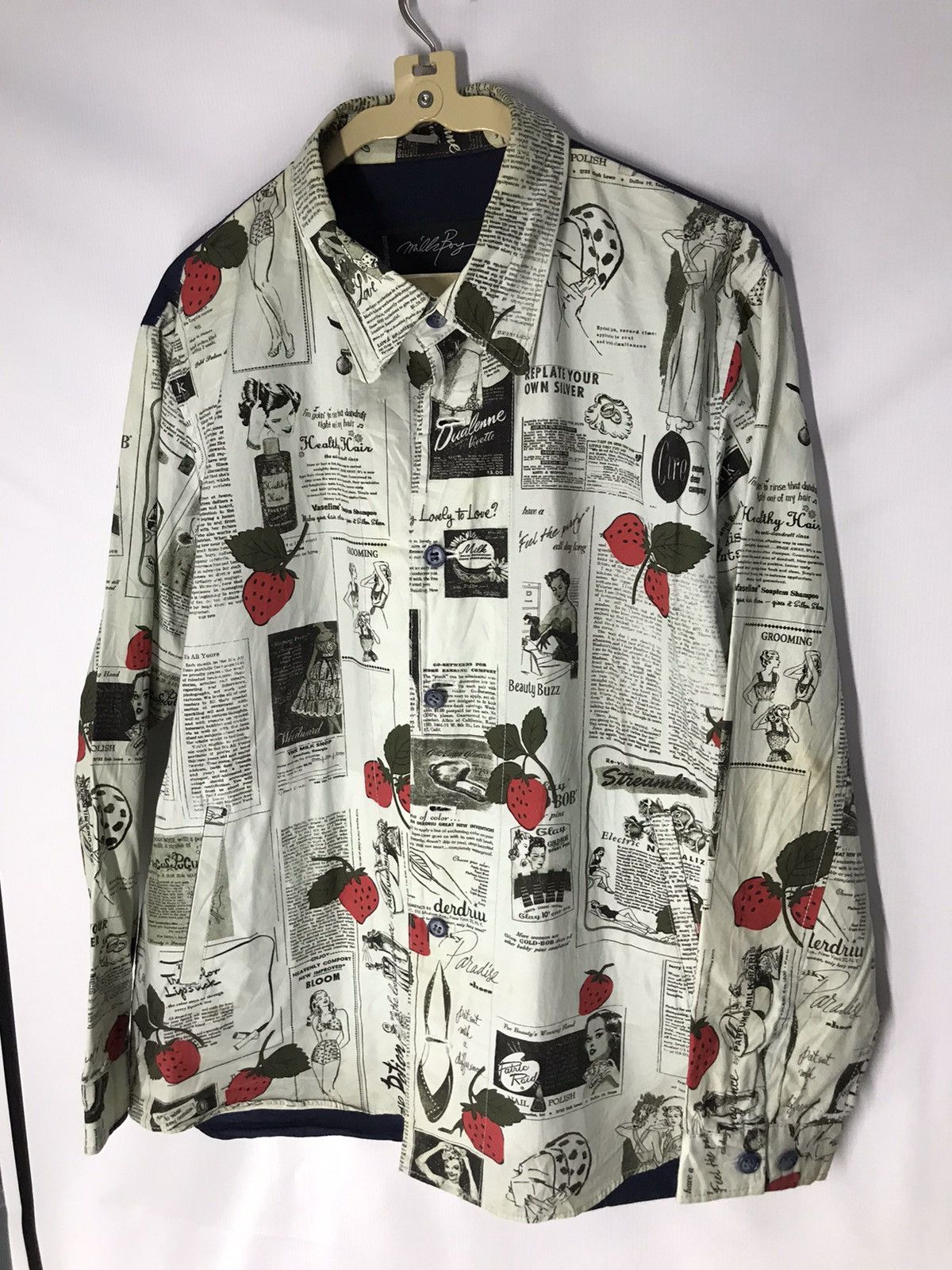 Designer × Japanese Brand Milk boy newspaper art button up long sleeve Size US M / EU 48-50 / 2 - 6 Thumbnail