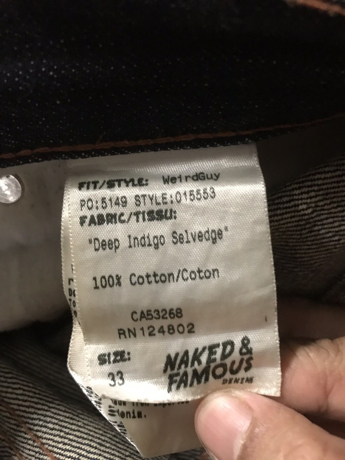 Naked & Famous Naked & Famous Deep Indigo Selvedge Size US 33 - 11 Thumbnail