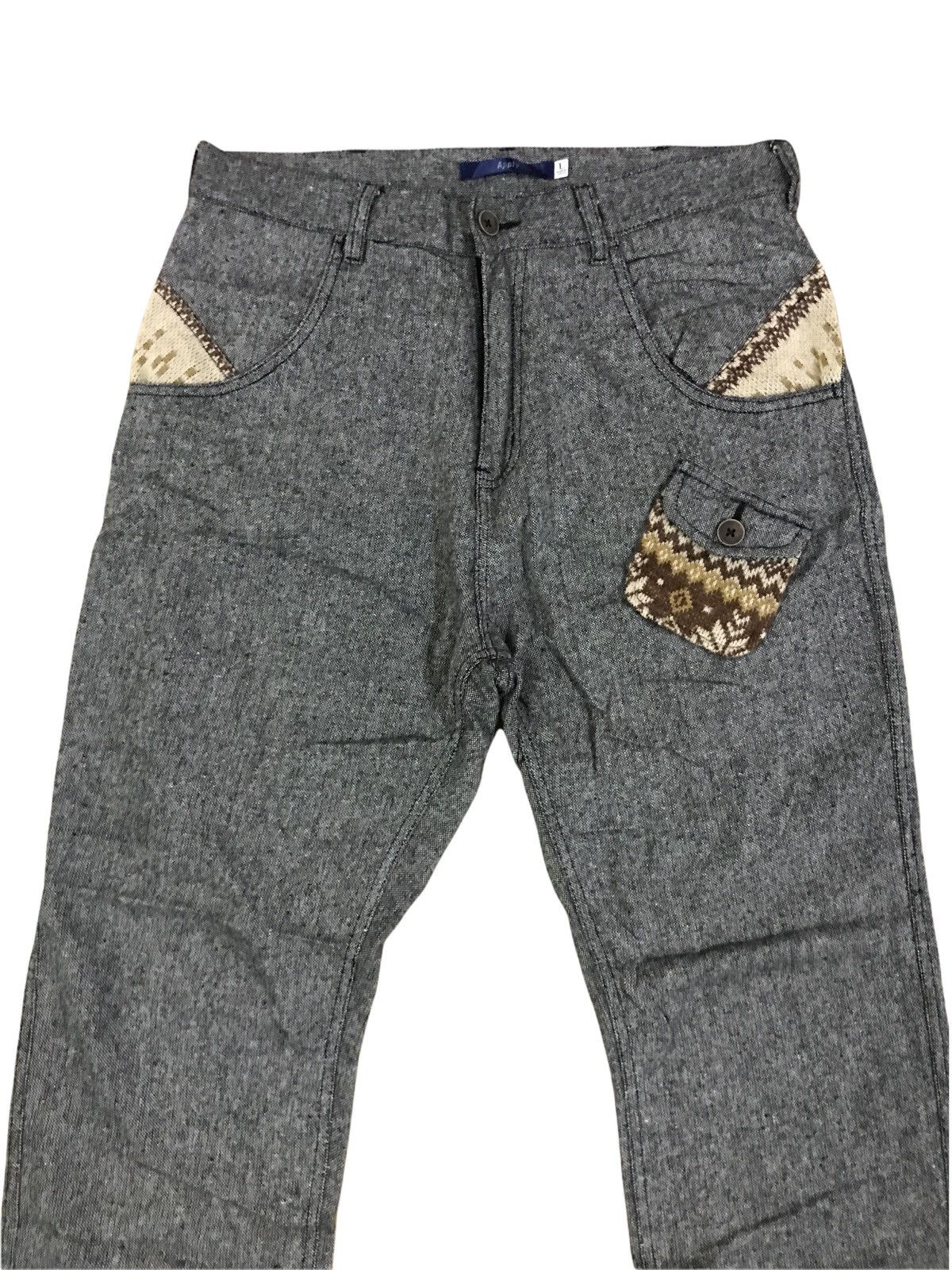 Japanese Brand Japanese Brand APPLY Wool Grey Ortega Pocket Design Pants Size US 30 / EU 46 - 3 Thumbnail