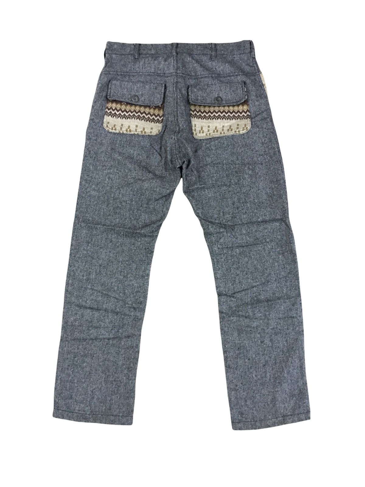 Japanese Brand Japanese Brand APPLY Wool Grey Ortega Pocket Design Pants Size US 30 / EU 46 - 2 Thumbnail