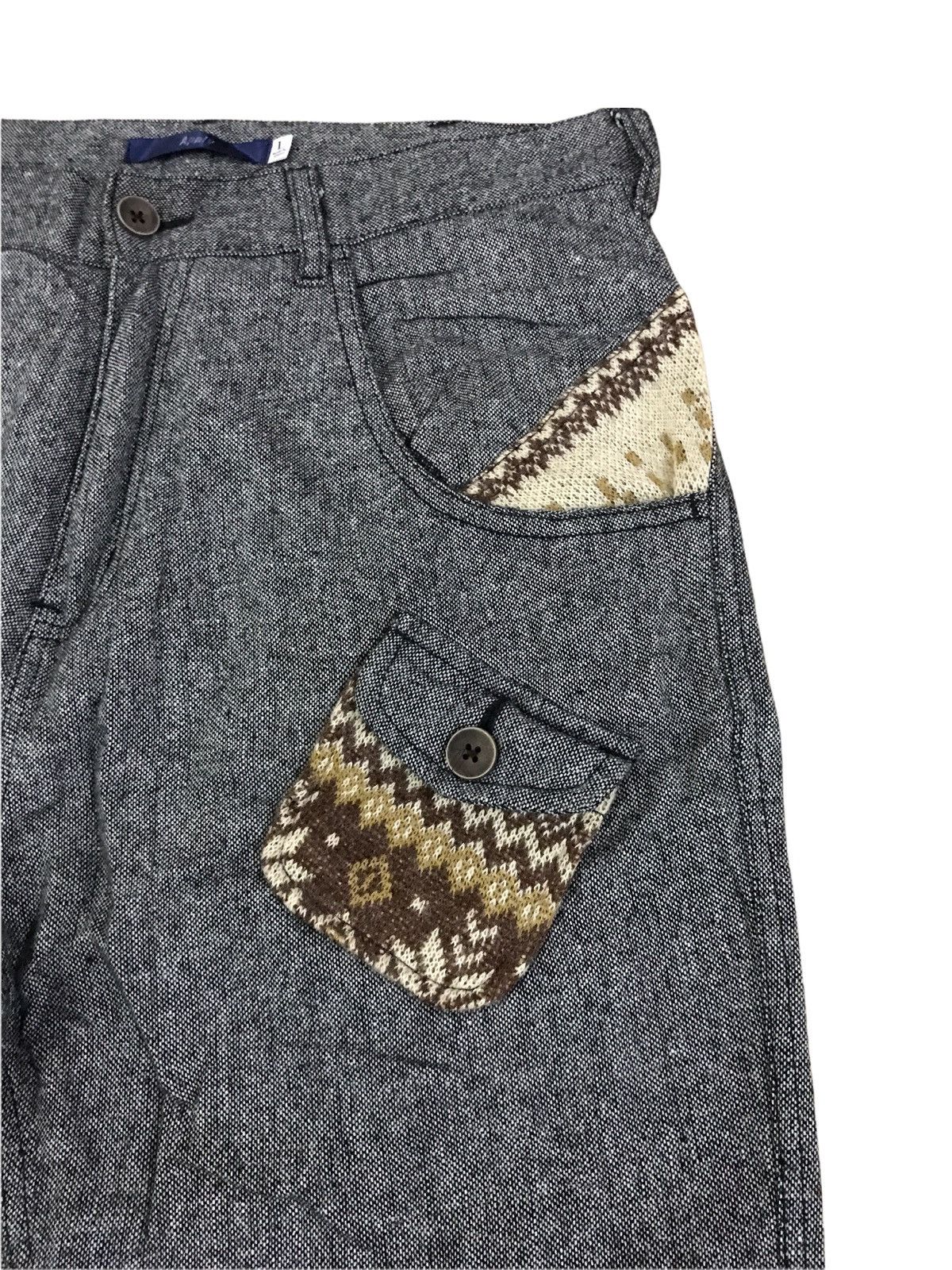 Japanese Brand Japanese Brand APPLY Wool Grey Ortega Pocket Design Pants Size US 30 / EU 46 - 6 Thumbnail